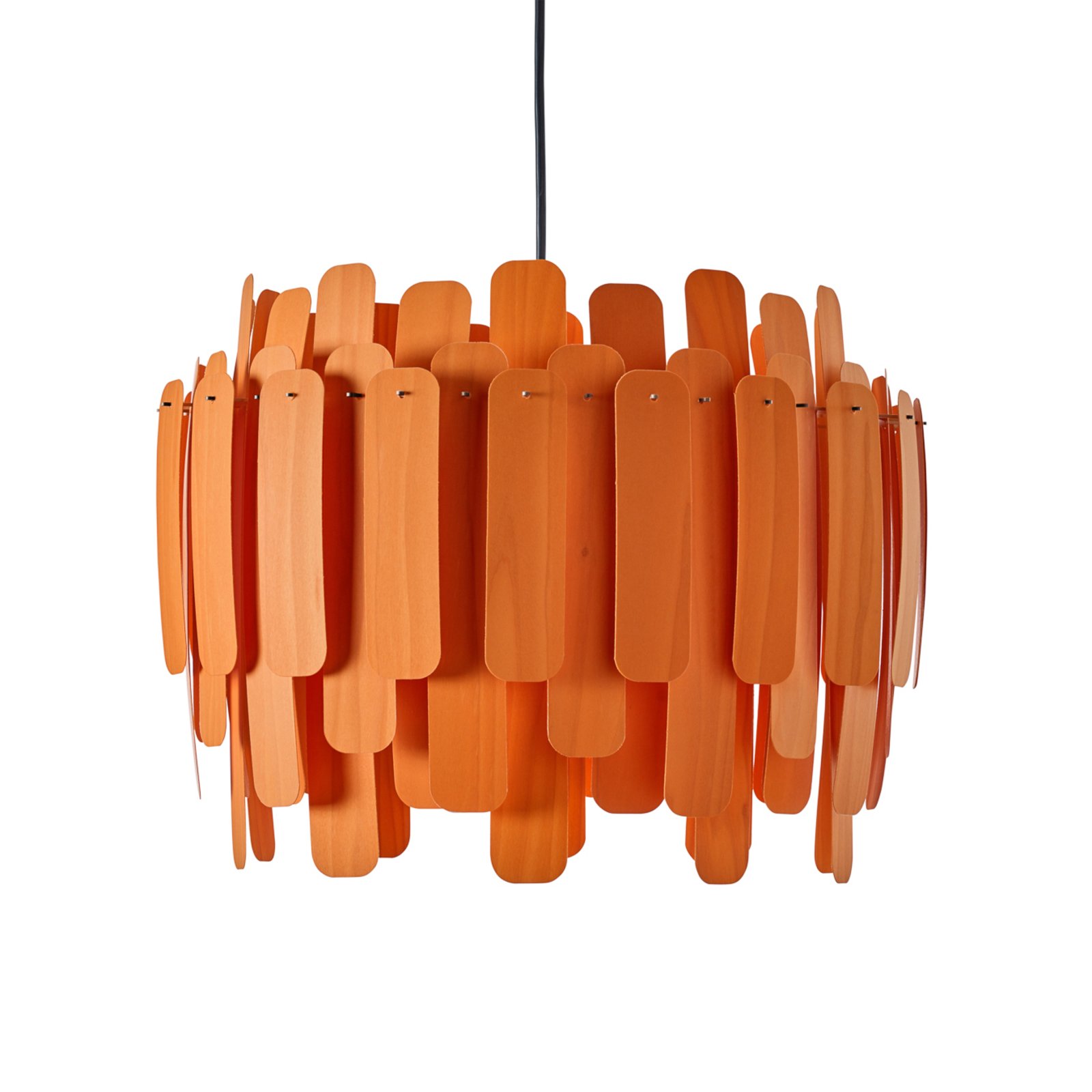 LZF Maruja lampada a sospensione di legno, arancio