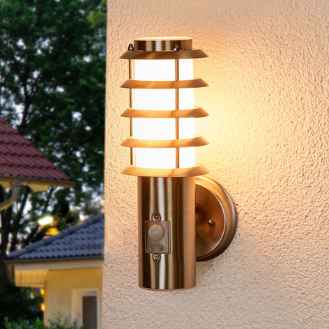 Selina - sensor-utomhusvägglampa med raster