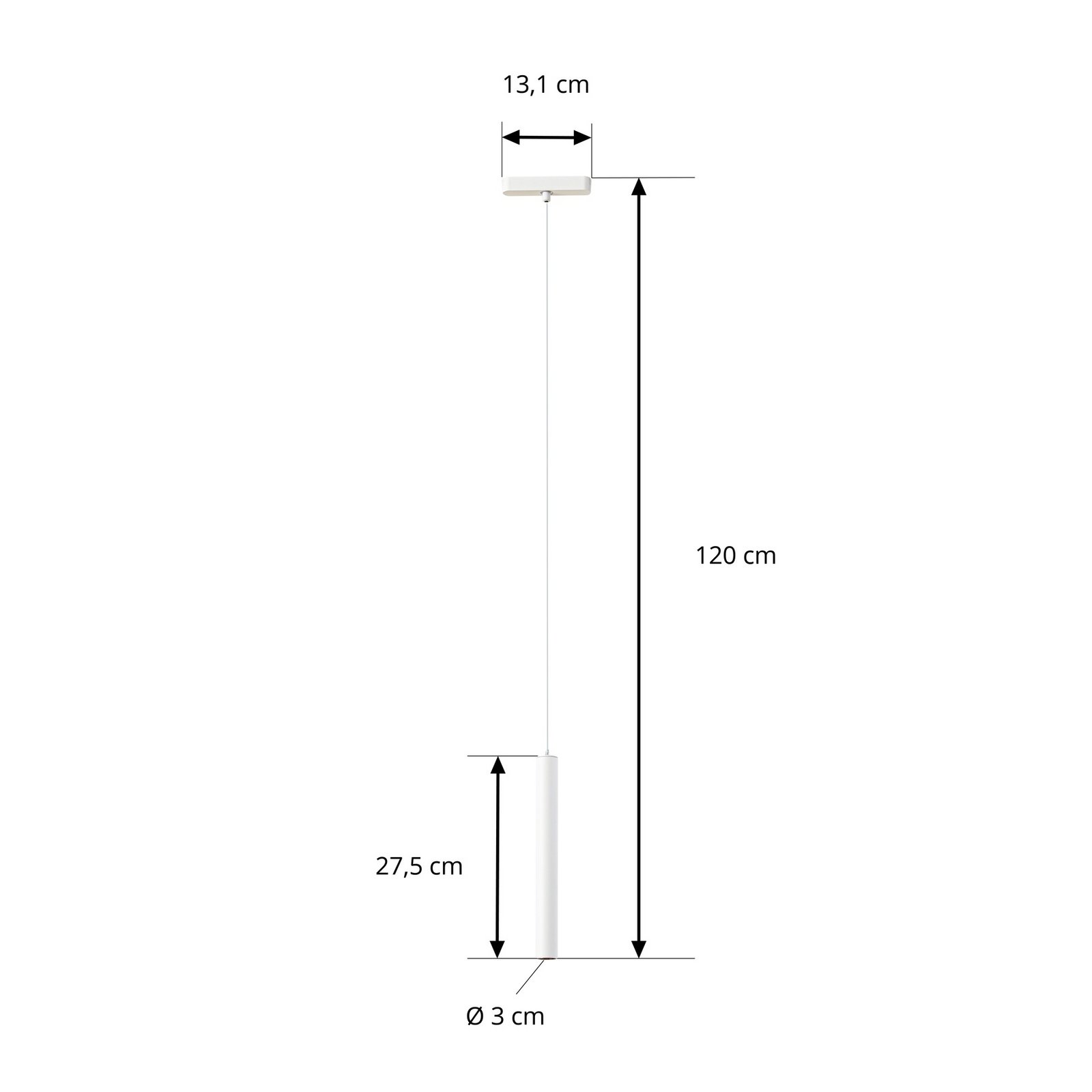 Lindby LED-Pendelleuchte Lumaro, weiß, 27 cm, 48V, dimmbar