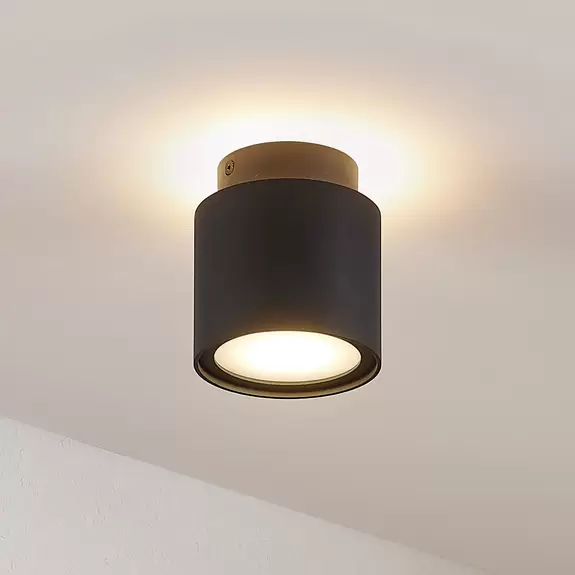 Lampenwelt Arcchio Walisa Deckenlampe, Milchglas, schwarz