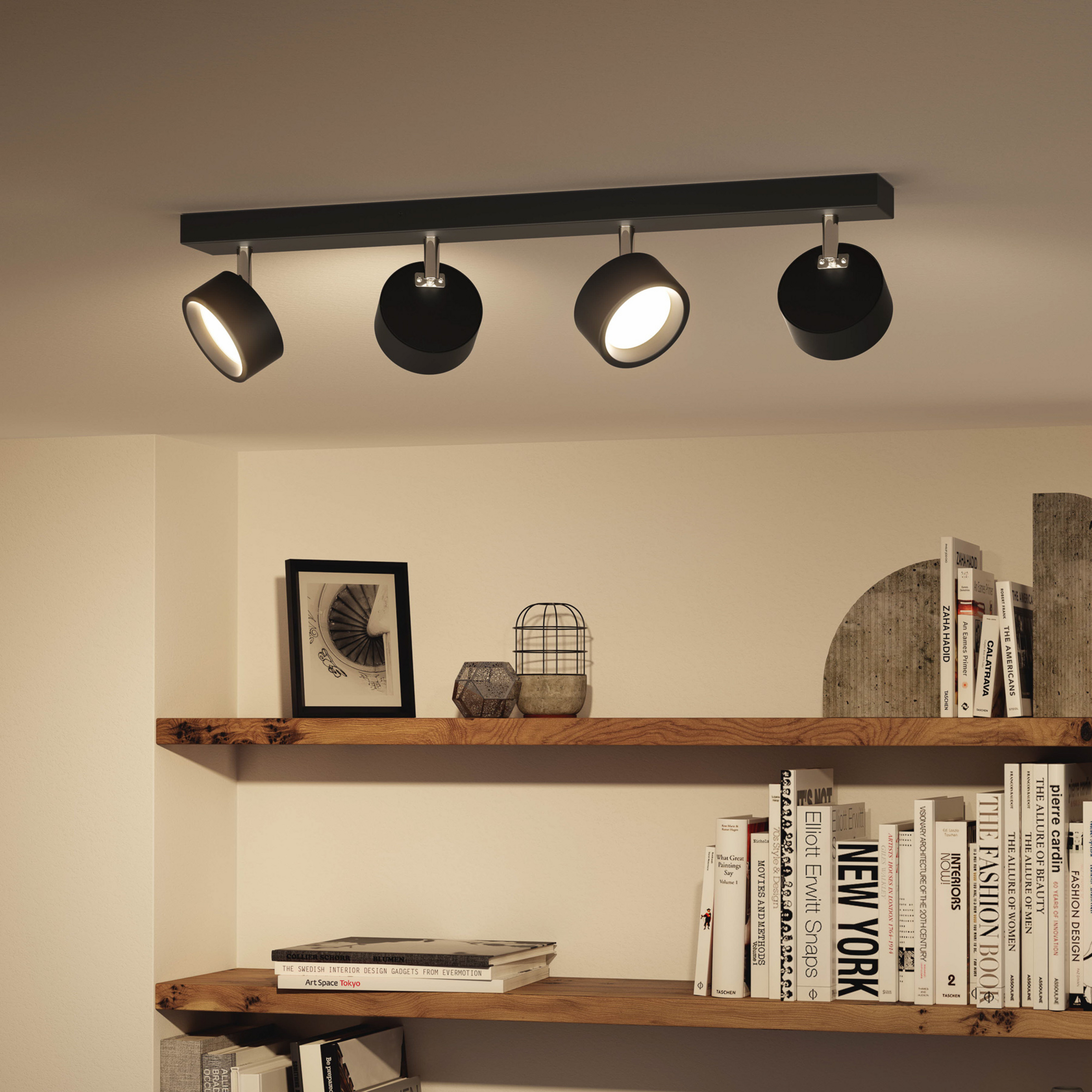 Philips Bracia LED stropni spot, četiri žarulje, crni