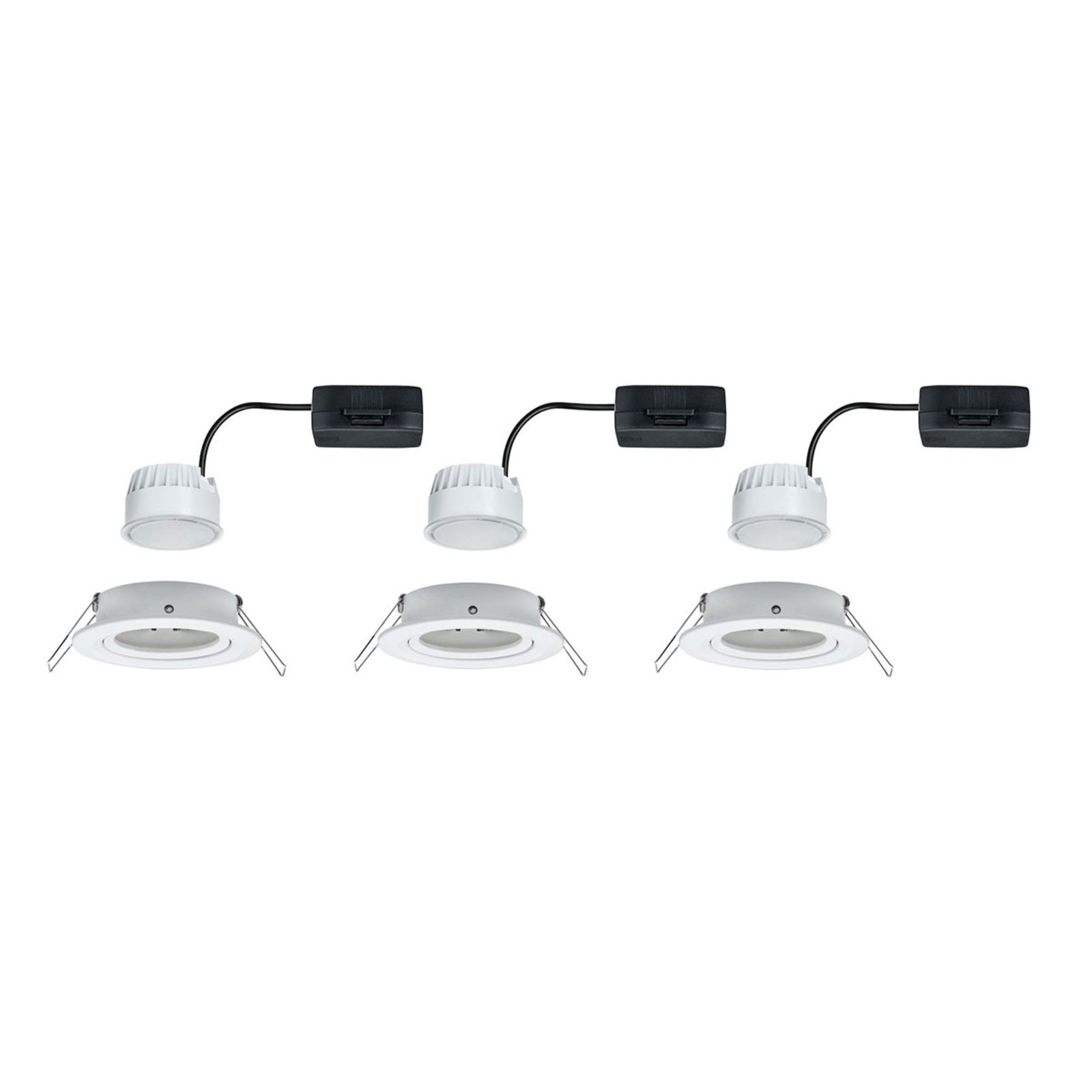 Paulmann Nova LED-Einbauspot 3er schwenkbar, weiß