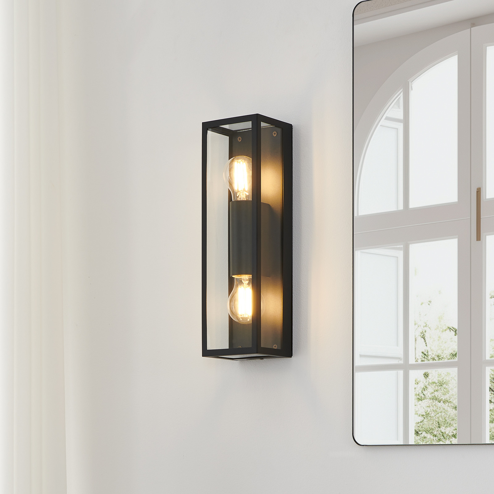 EGLO Aplică de perete baie Amezola 2 becuri negru - Modern - negru transparent - Metal