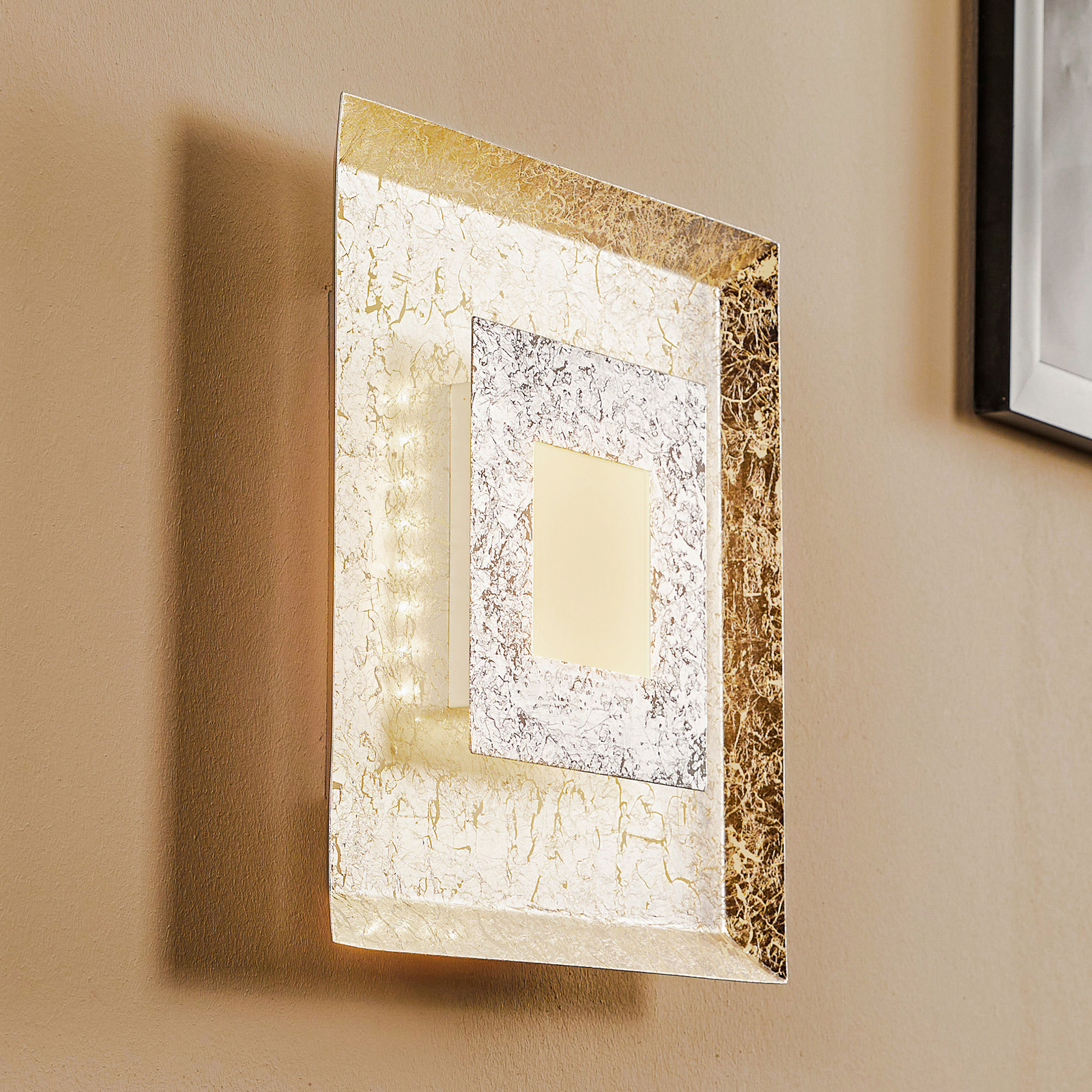 Window LED wall light 32 x 32 cm, silver
