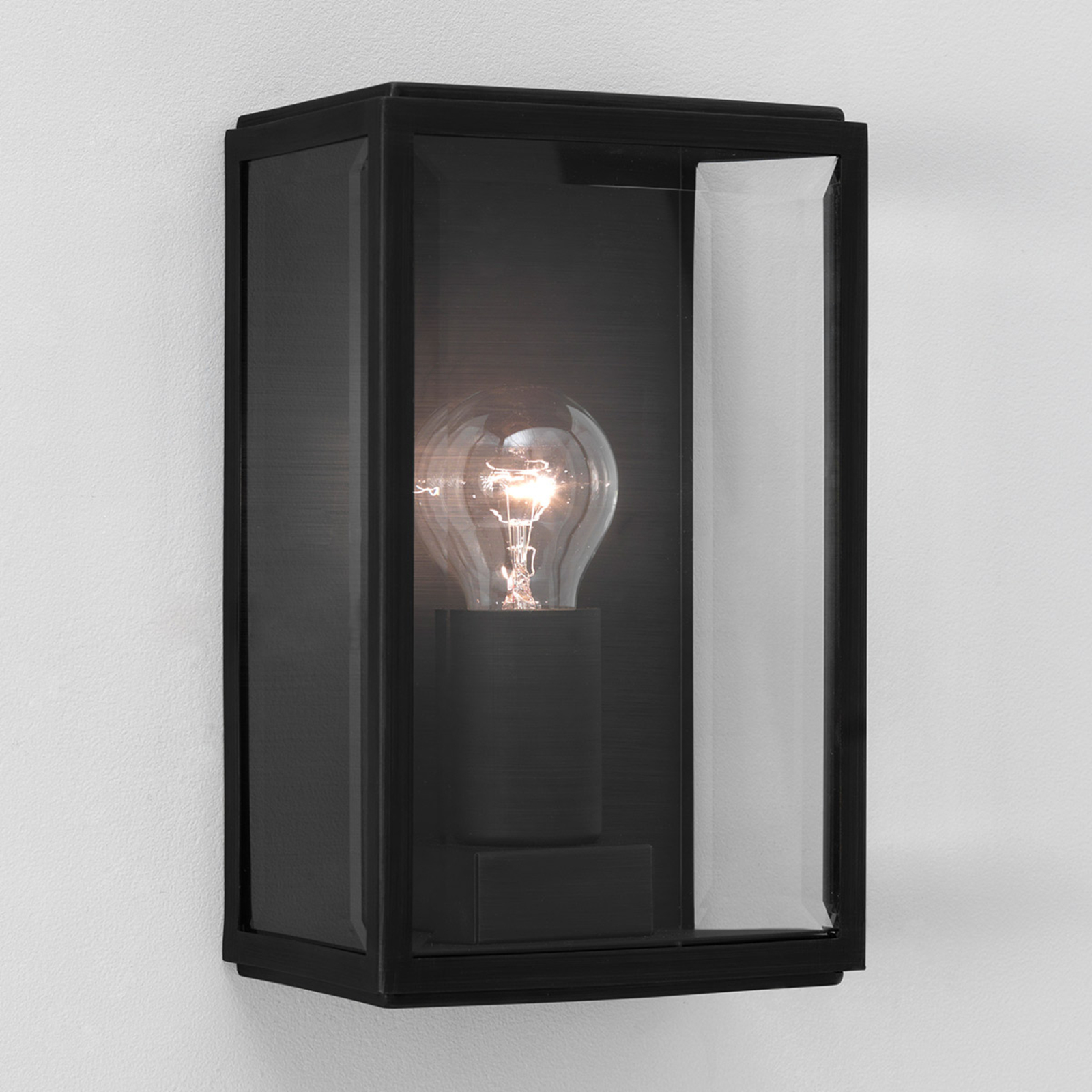 Astro Homefield Square Outside Wall Light Black, Glass, metal, E27, 60 W, energy efficiency: A++, W: 16 cm, H: 25 cm
