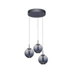 E-Infinity LED-Hängelampe, grau/rauchgrau, Ø50cm, CCT - PURE
