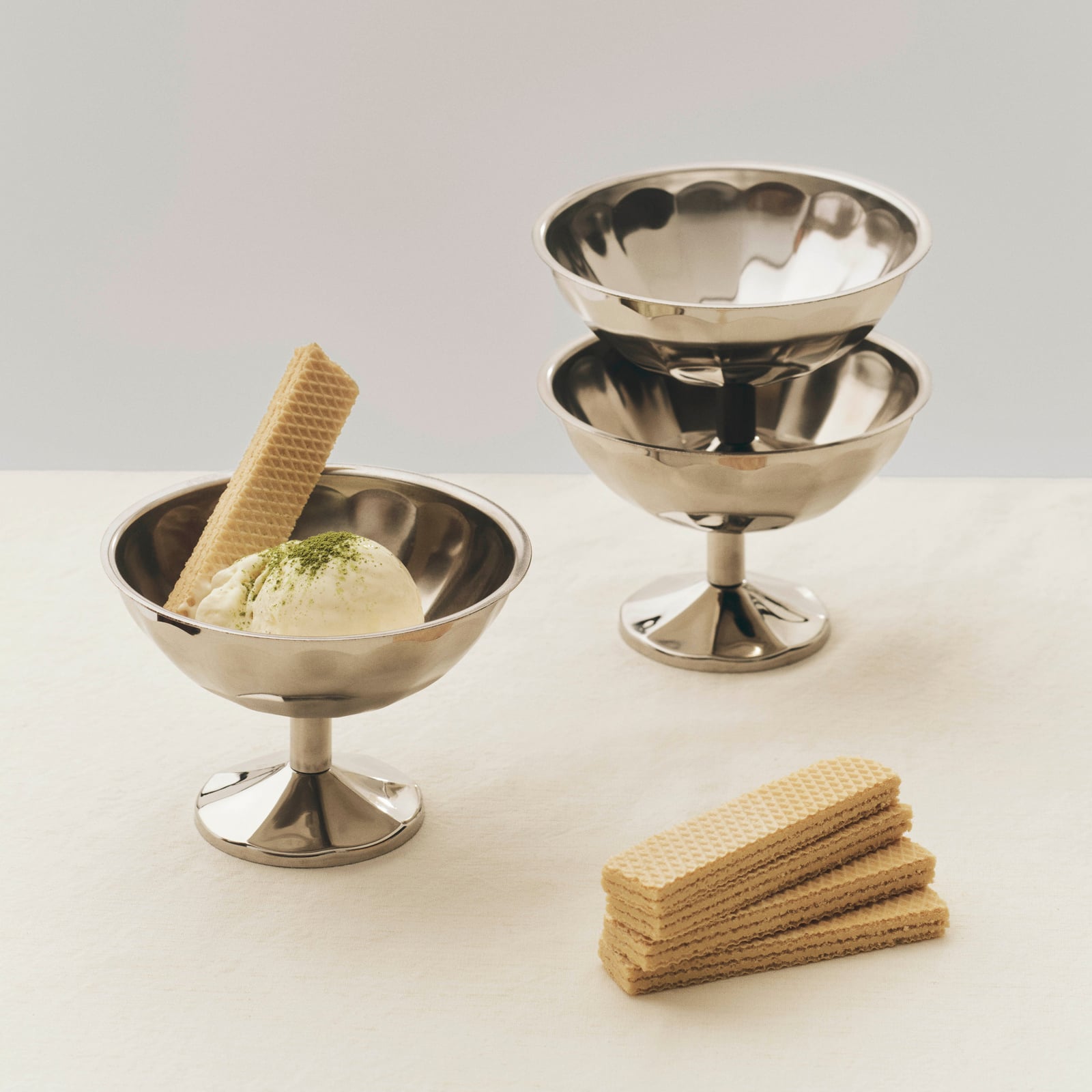 Copa de postre italiana gris acero inoxidable Ø 12 cm - HAY