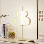 Lucande LED galda lampa Audrina, smilškrāsas krāsā, metāls, aptumšojama