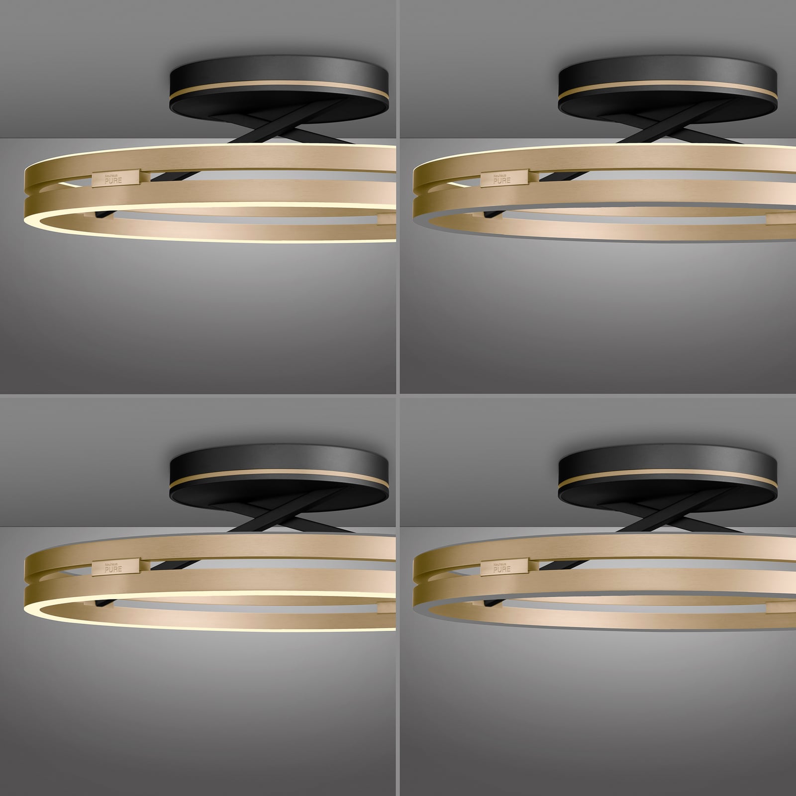 Loop LED-Deckenlampe, black/ivory gold, Ø 60 cm, CCT - PURE Loop LED-Deckenlampe, black/ivory gold, Ø 60 cm, CCT - PURE