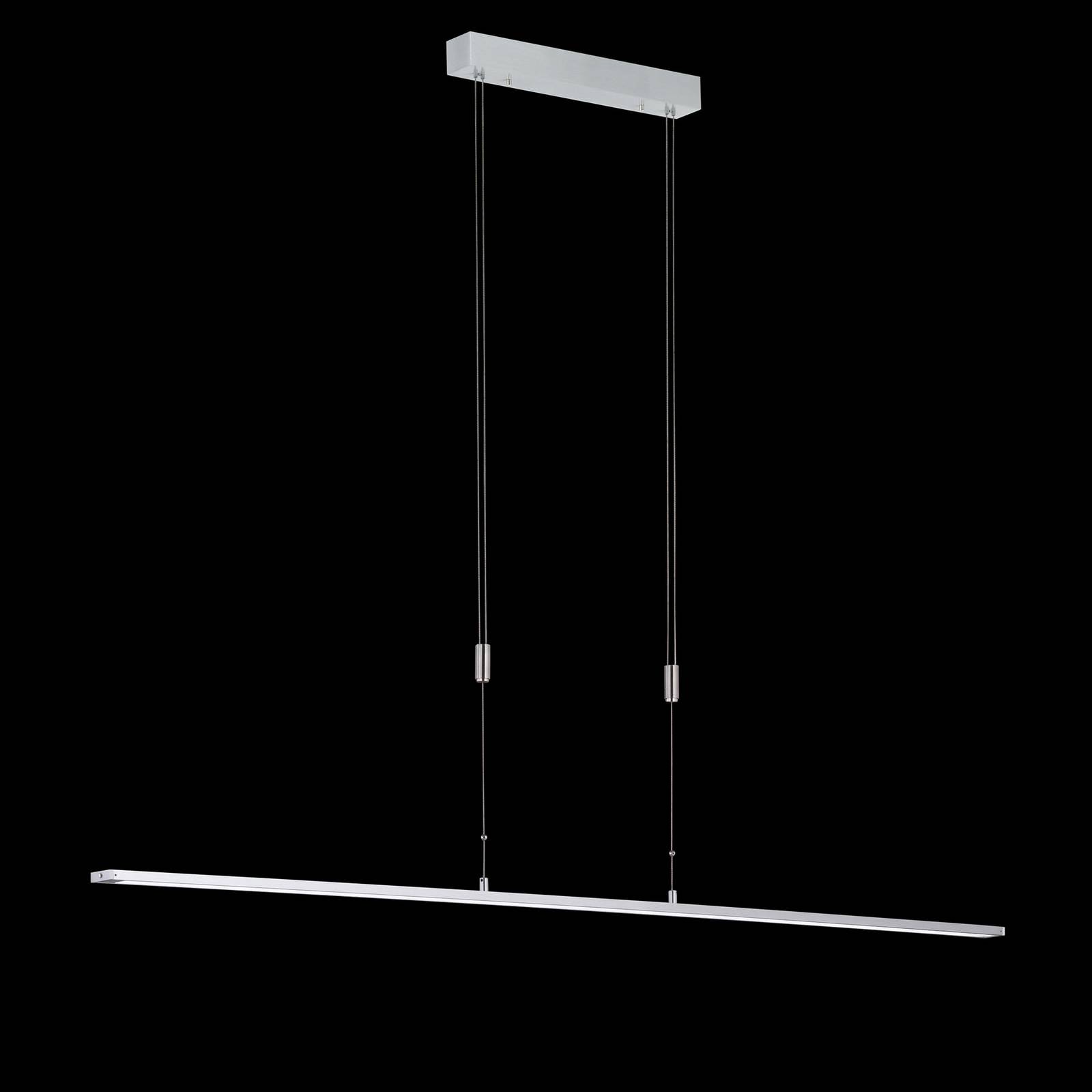 Lampa wisząca LED Metz z przyciskiem, długość 160 cm, aluminium