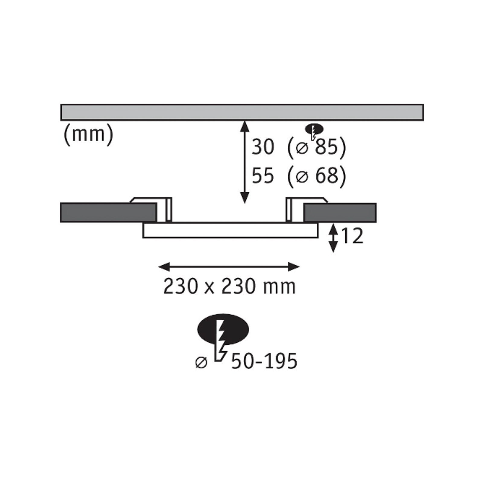 Paulmann LED paneel Areo Dime LED hoekig wit