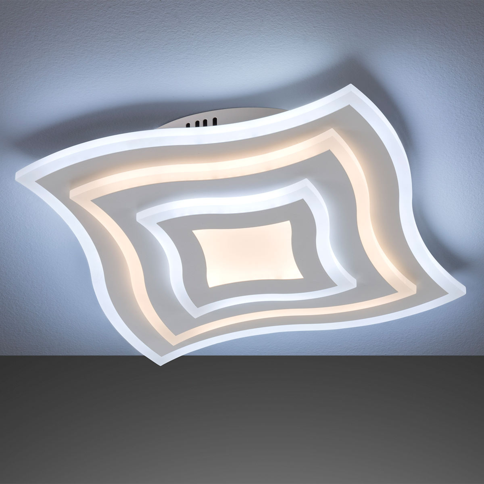 Gorden LED ceiling light, remote control, frame Lights.co.uk