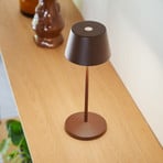 Ładowalna lampa stołowa LED LOOM DESIGN Modi Micro, IP65, corten