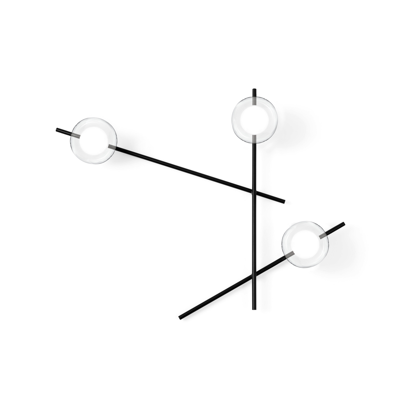 Wandlamp Mikado, helder/frosted, 3-lamps