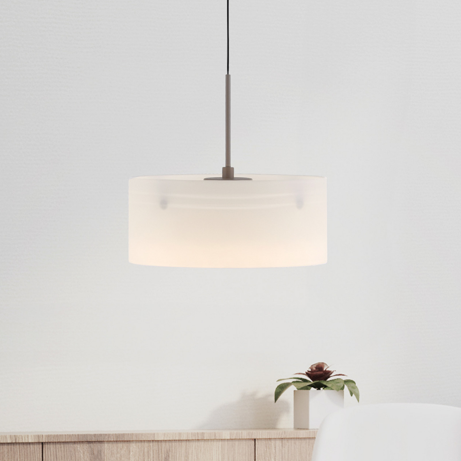 Paul Neuhaus Lampă suspendată LED MARIKA bej/alb Ø 20 cm sticlă dimabilă - Camera de zi / sufragerie - Modern