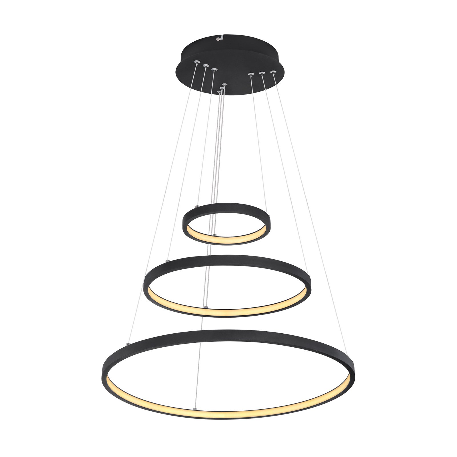 LED hanglamp Ralph, 3-lamps, zwart