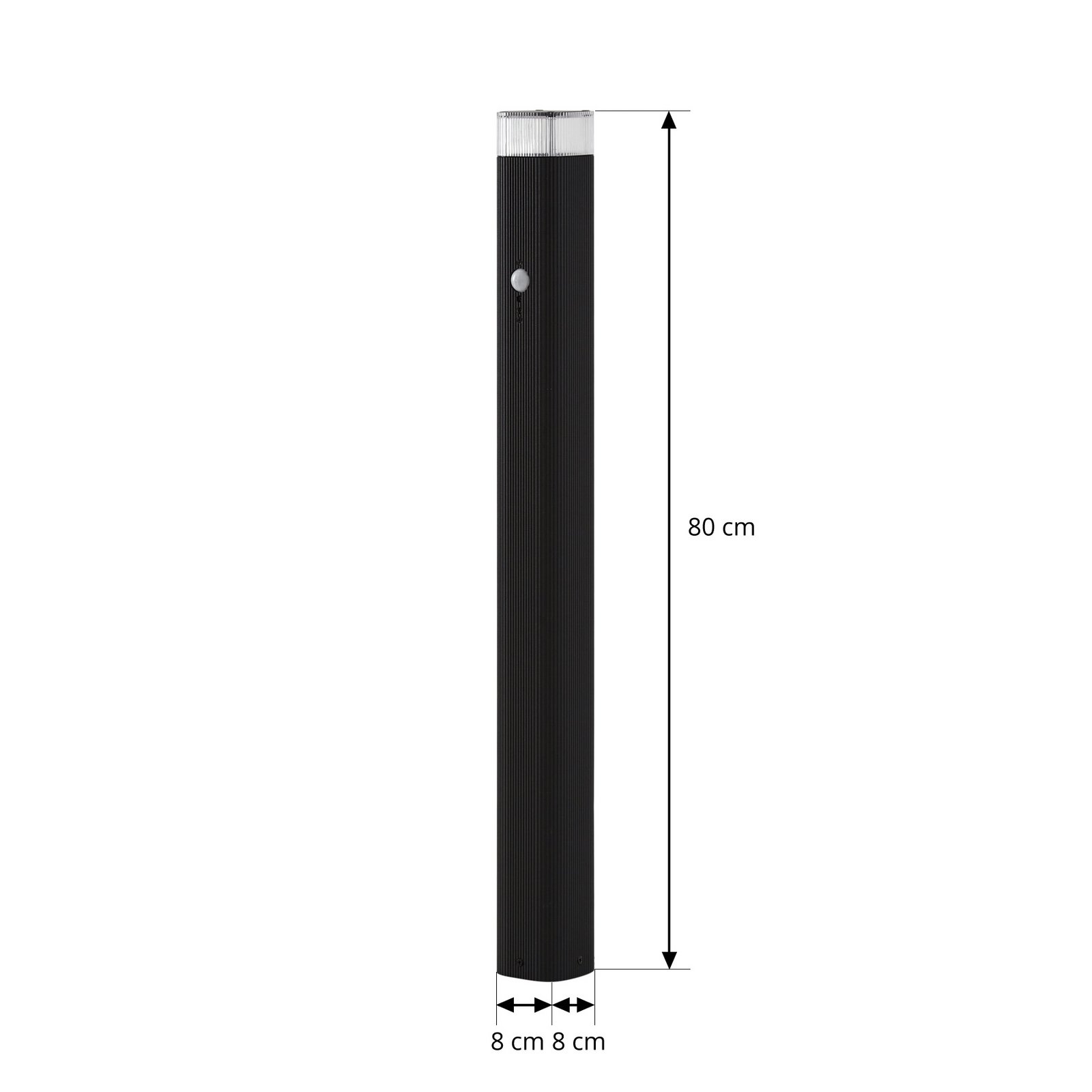 Lindby Wegeleuchte Halvar, 80cm, schwarz, IP65, GU10, Sensor