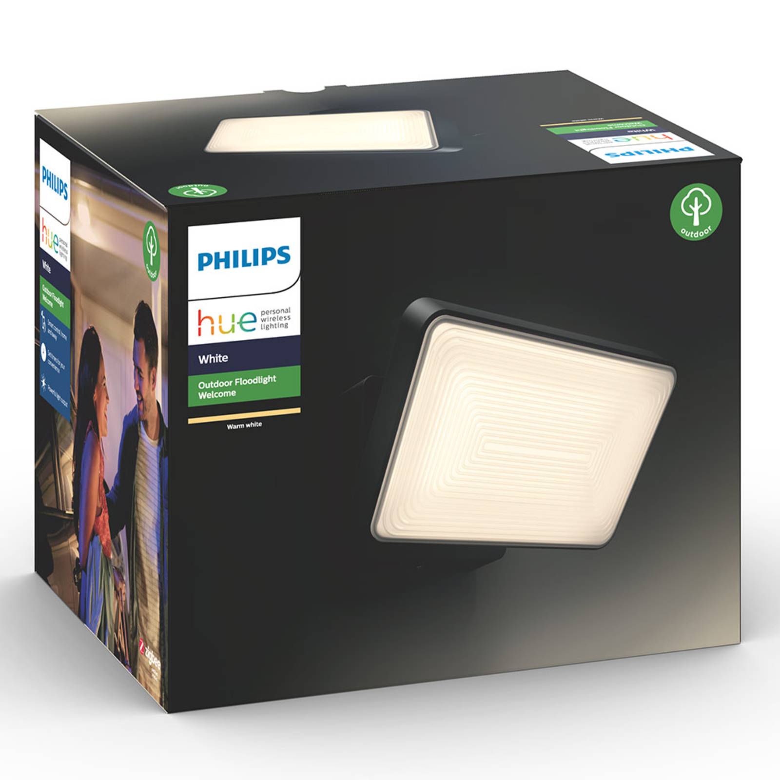 Reflektor zewnętrzny LED Philips Hue Welcome czarny metal 2 700 K