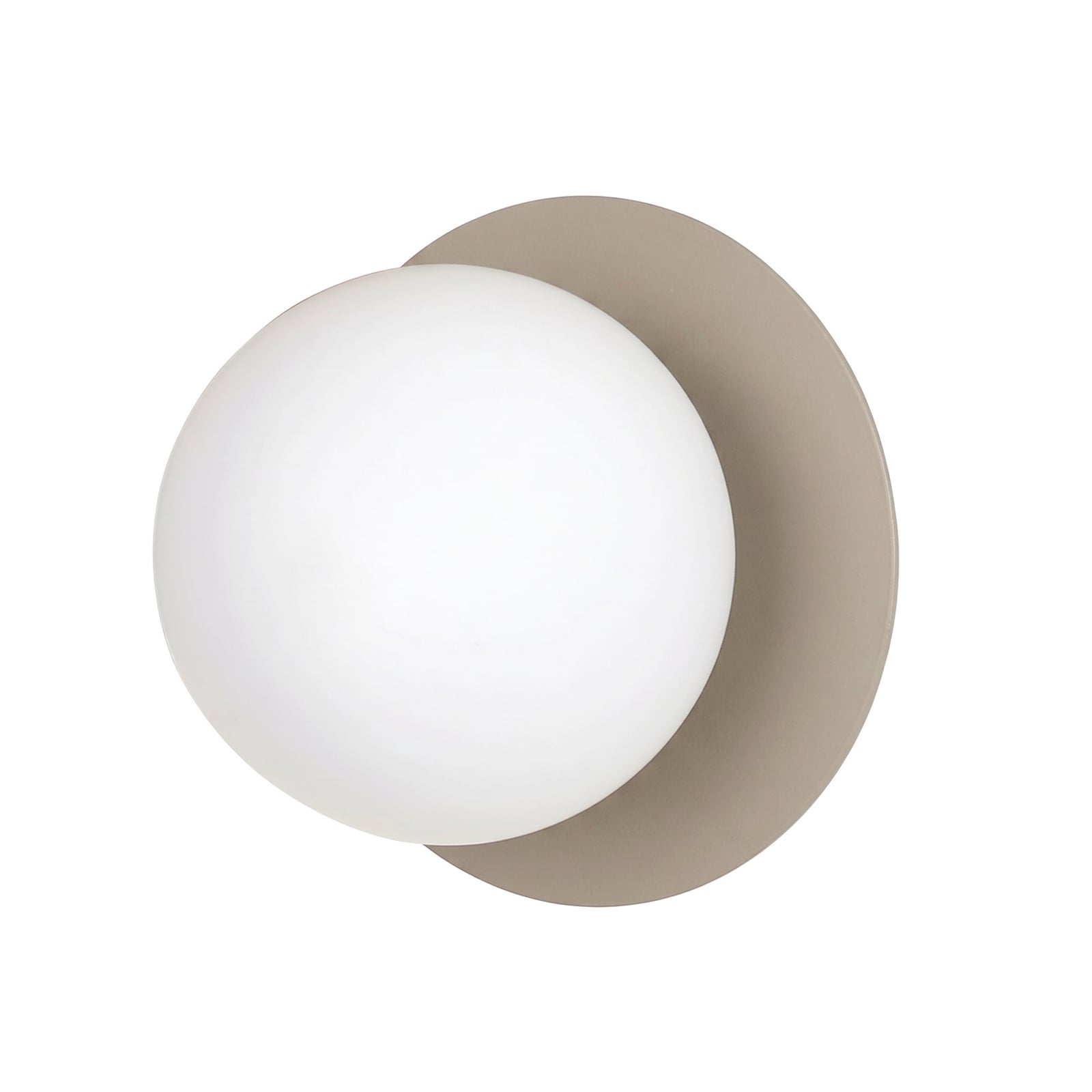 Candeeiro de parede Minerva, opalino/bege, Ø 15 cm, vidro/metal, E14 Candeeiro de parede Minerva, opalino/bege, Ø 15 cm, vidro/metal, E14
