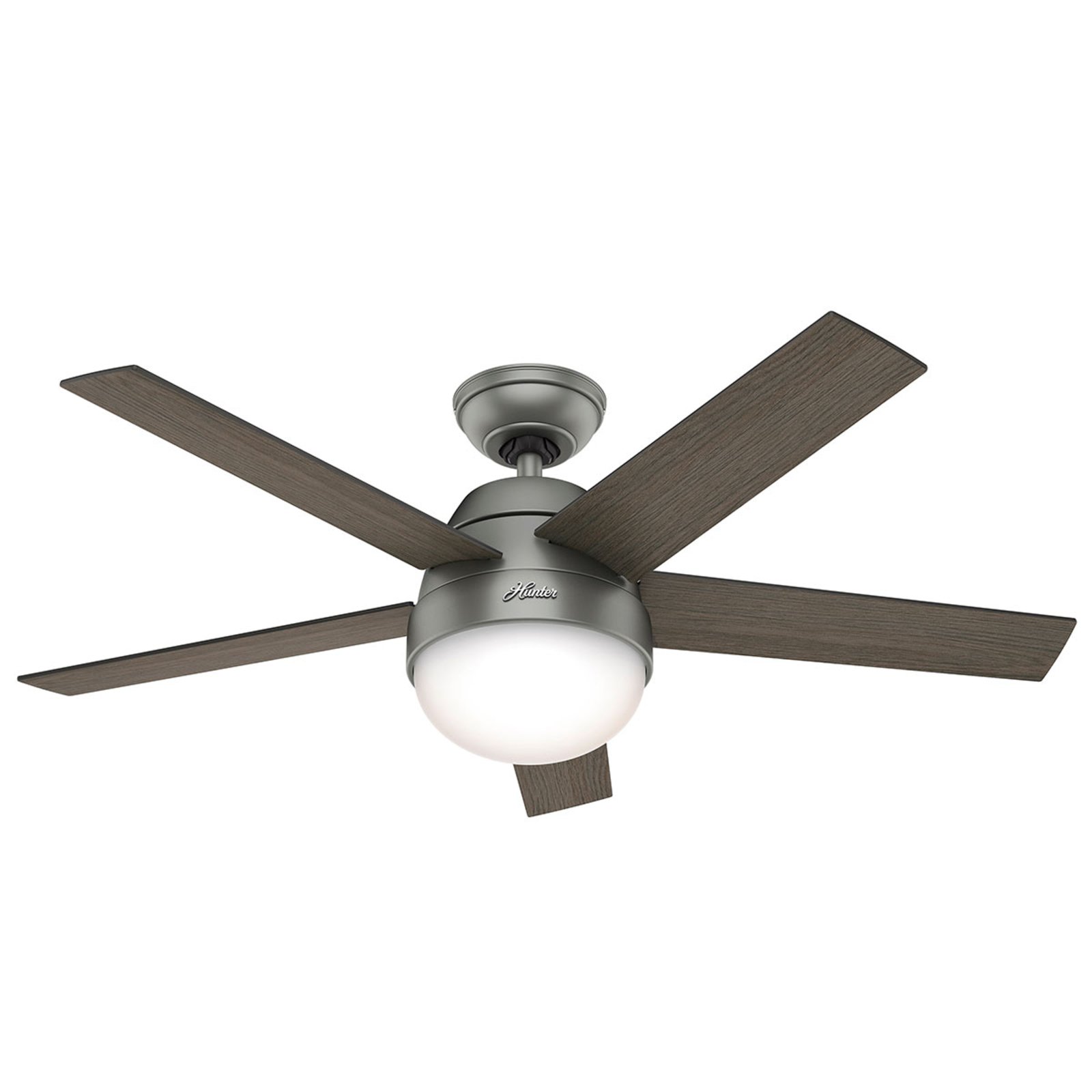 Hunter Stile fan with light, grey/walnut