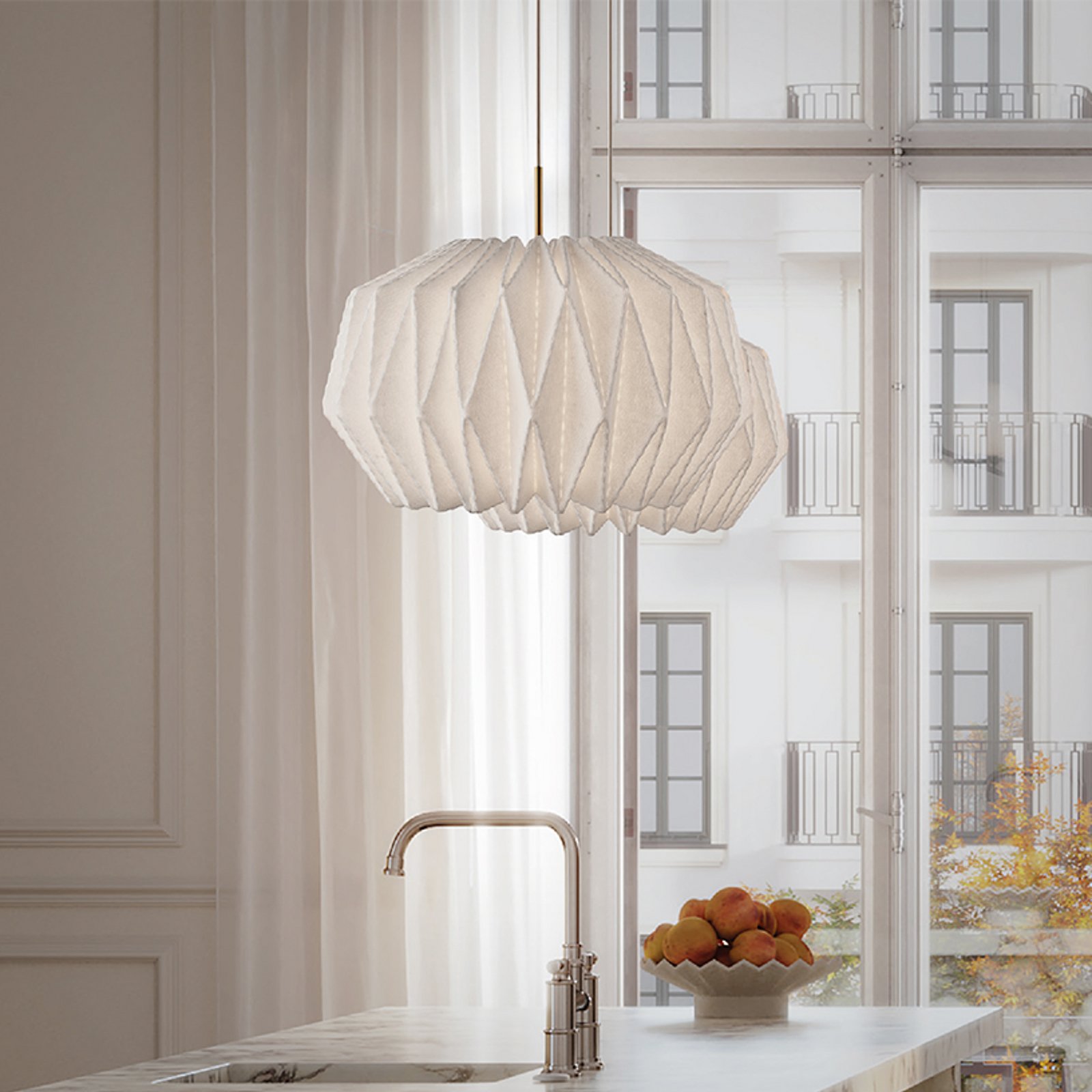 LE KLINT Hängeleuchte Softly Pleated I, Ø 62 cm, weiß, Filz