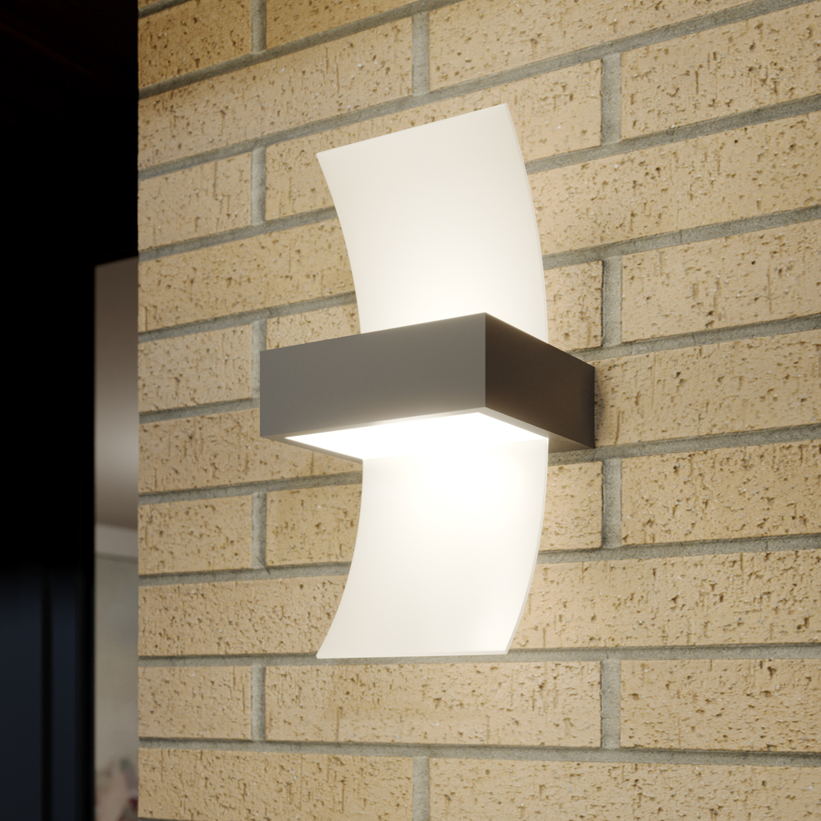 Skadi, Curved LED Exterior Wall Lamp