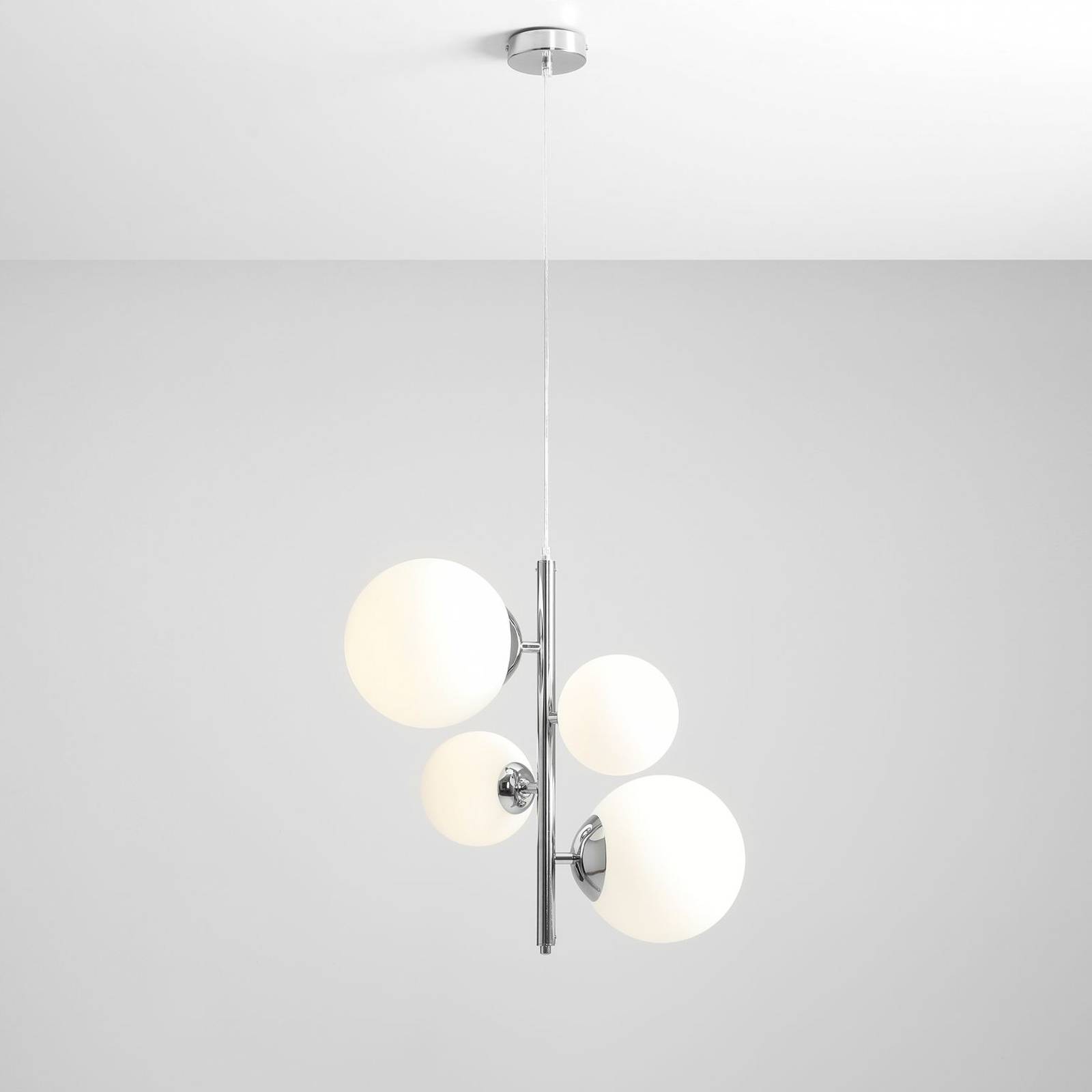 Hanglamp Bloom, 4-lamps, chroom