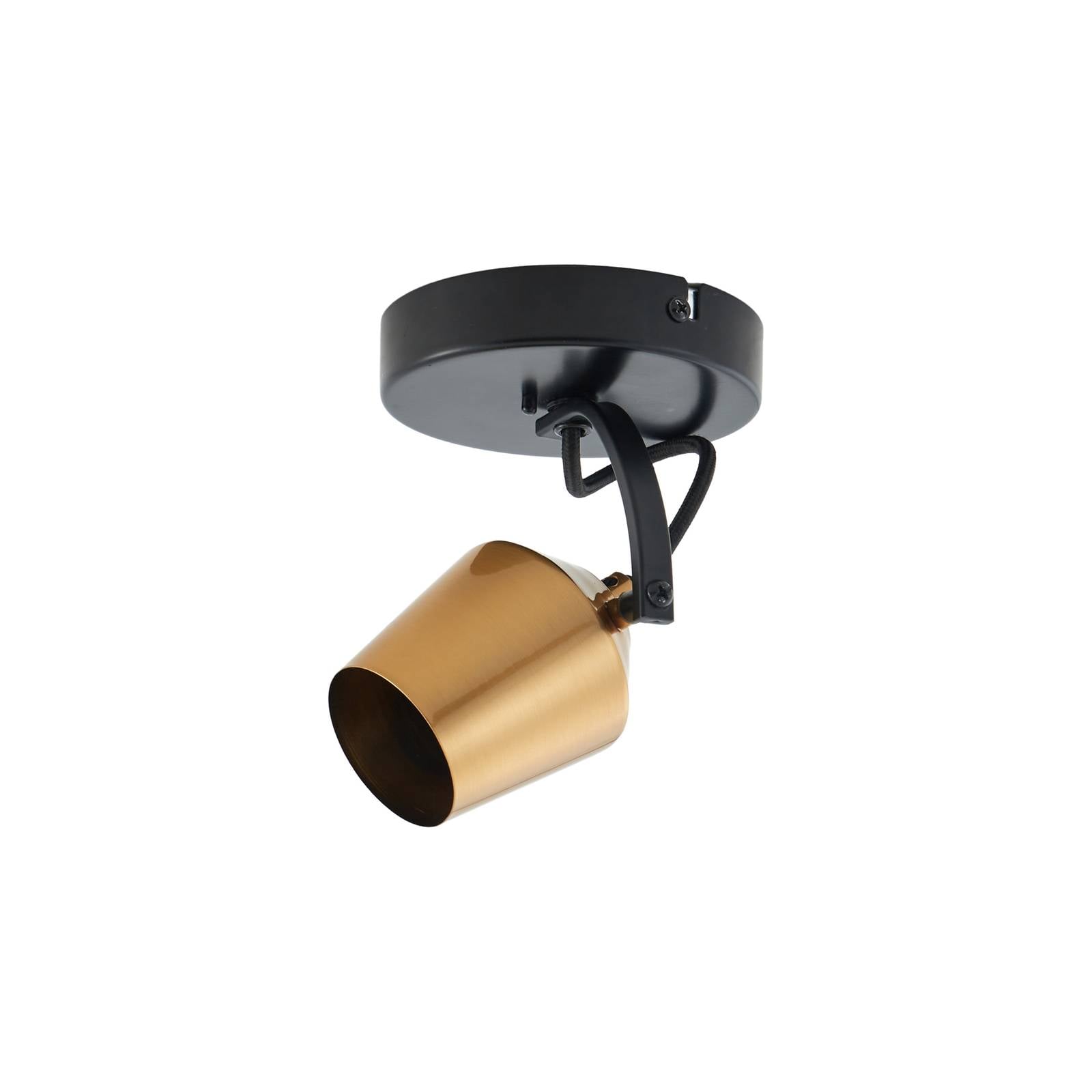 Lindby Deckenstrahler Sylveria, 1.flg., schwarz/gold, Eisen