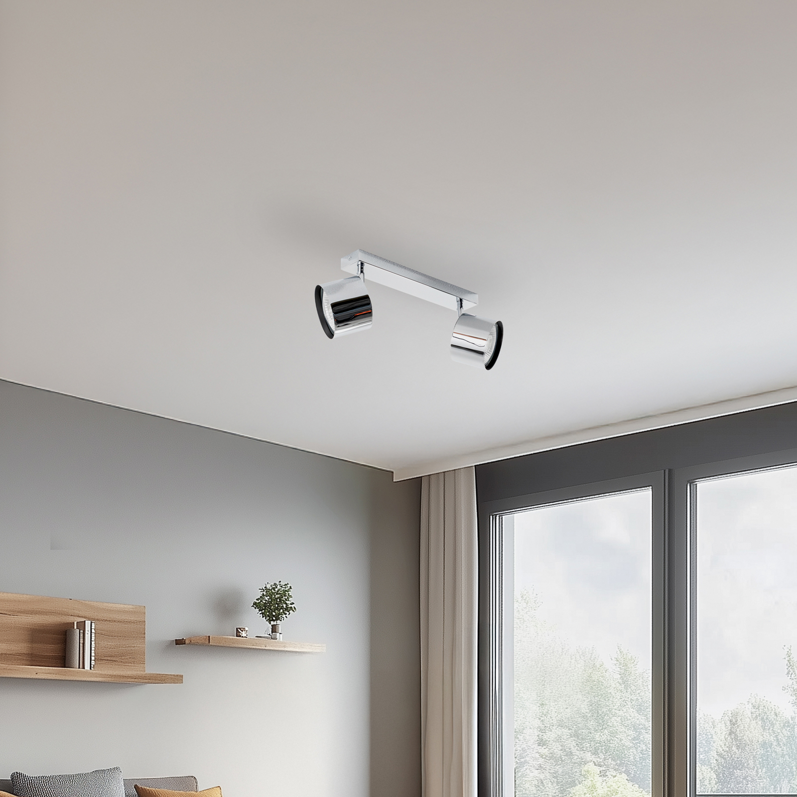 Downlight Chloe, justerbar, 2 lyskilder, forkrommet stål