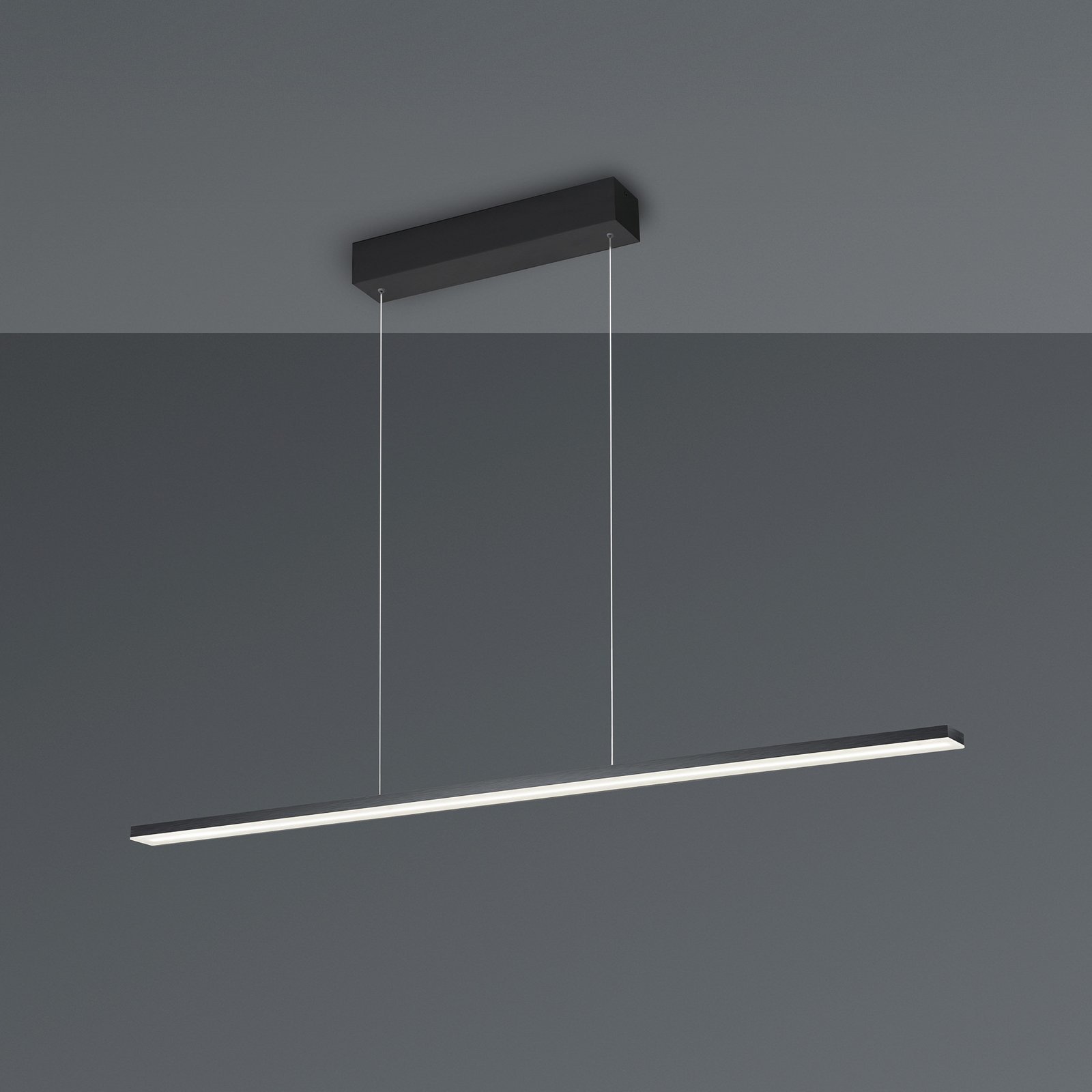 Candeeiro suspenso LED Bopp Baseline 2.0, preta, comprimento 119 cm
