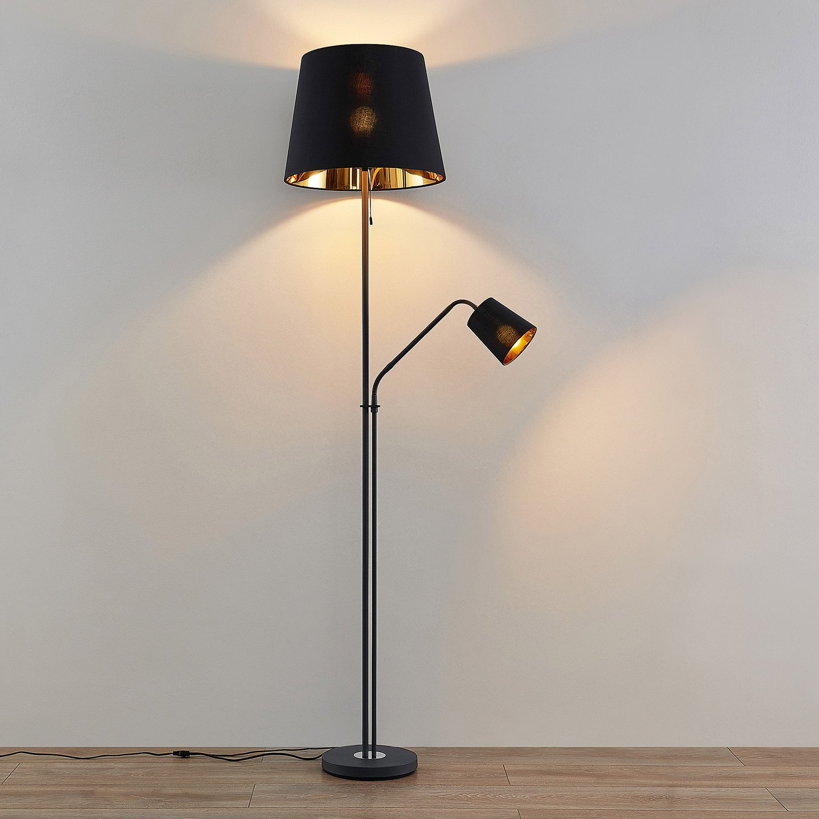 Lindby Efalia floor lamp with a reading light Lights.co.uk