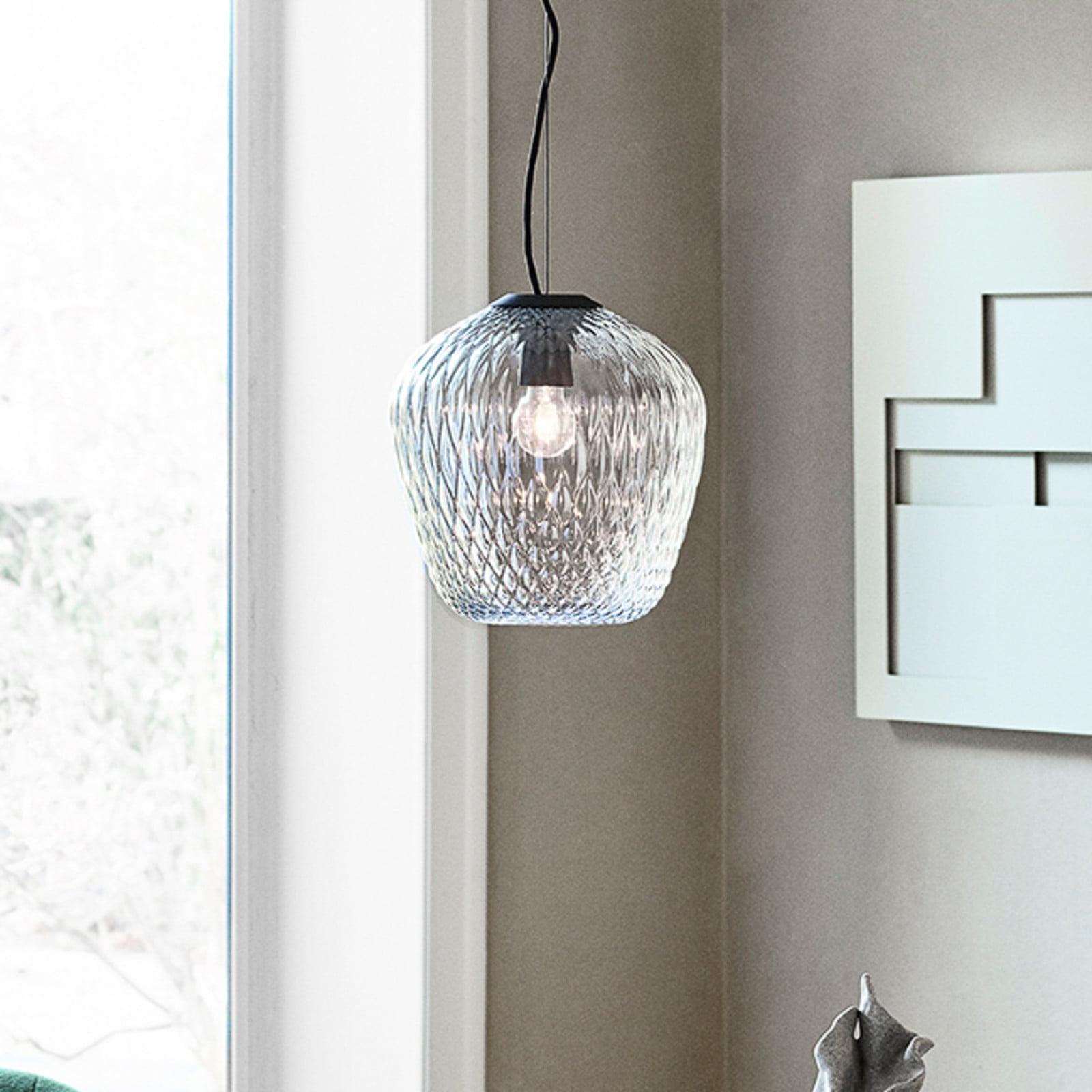 Blown SW3 pendellampe sølv &Tradition - Stue - Design - Glas - Med én lyskilde