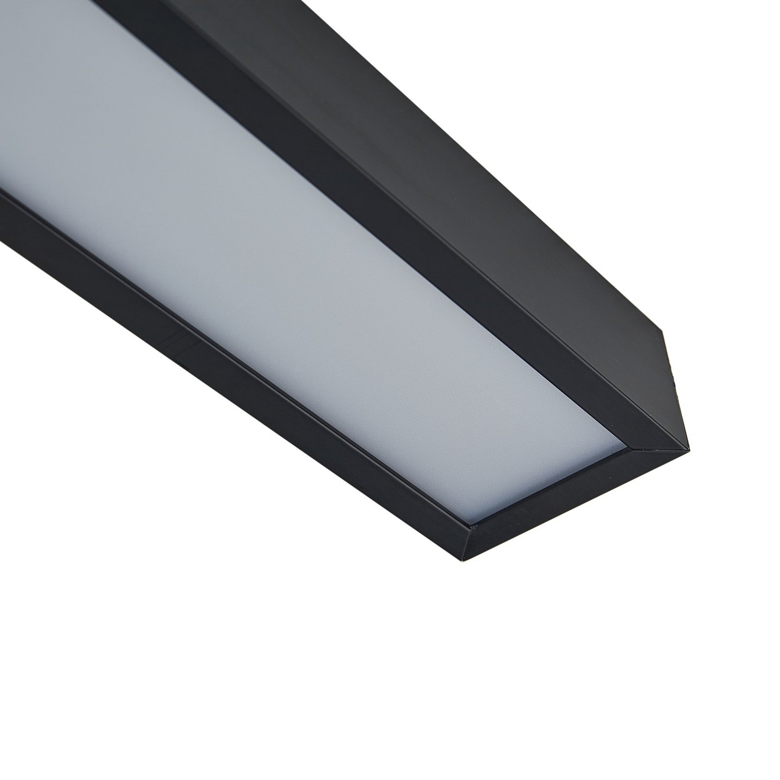 Lucande applique pour miroir LED Zafira, noir, aluminium, 90 cm, IP44