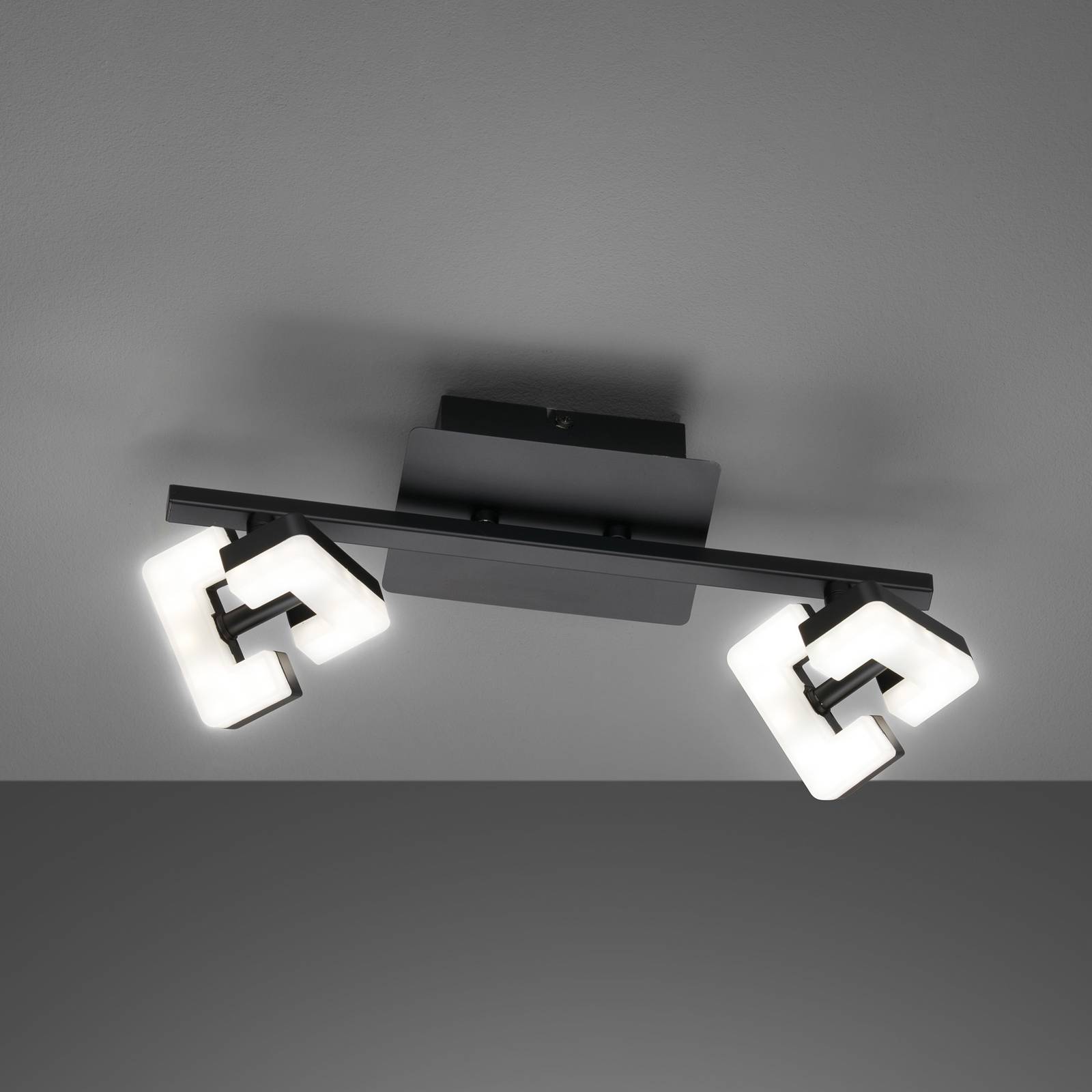 Lampa sufitowa LED Ray 34 cm 2-punktowa czarna metalowa