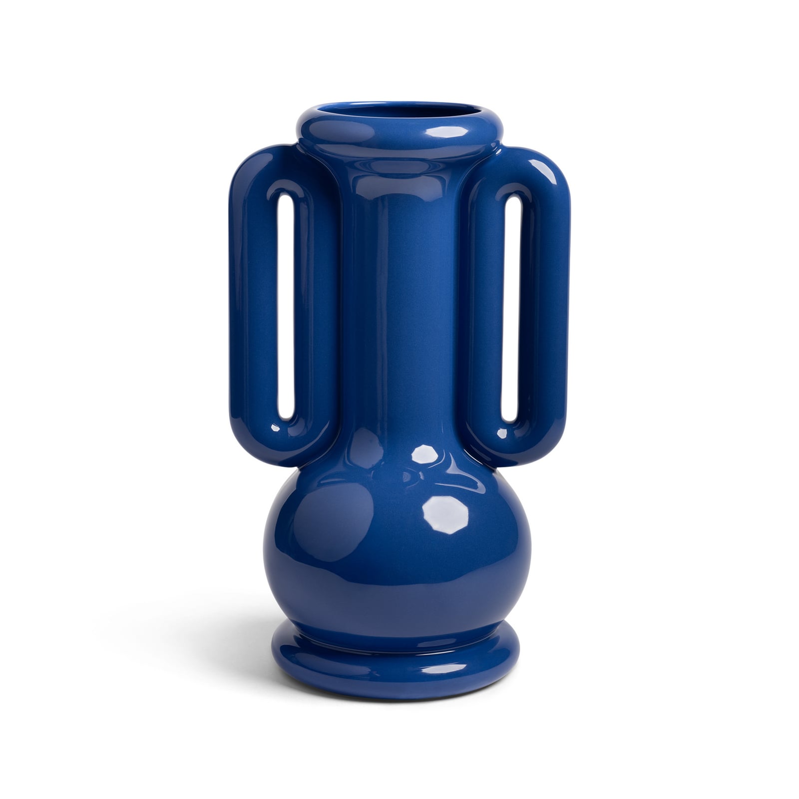 Amfora-vase, mørkeblå, stentøj, højde 36 cm – &Klevering