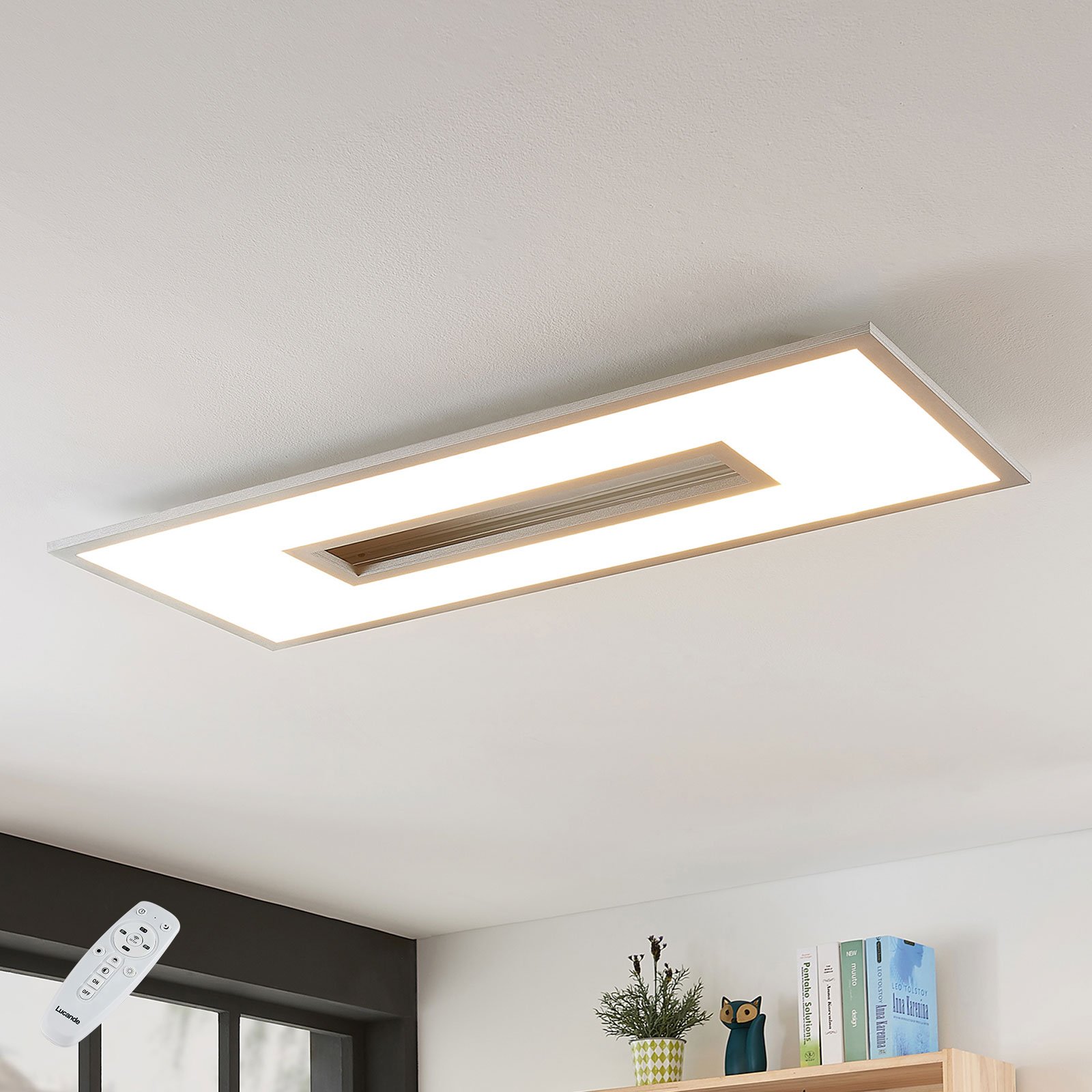 Durun LED ceiling lamp, dimmable CCT angular 96 cm