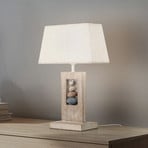 Tischleuchte Miriel, Höhe 46 cm, Textil, Holz