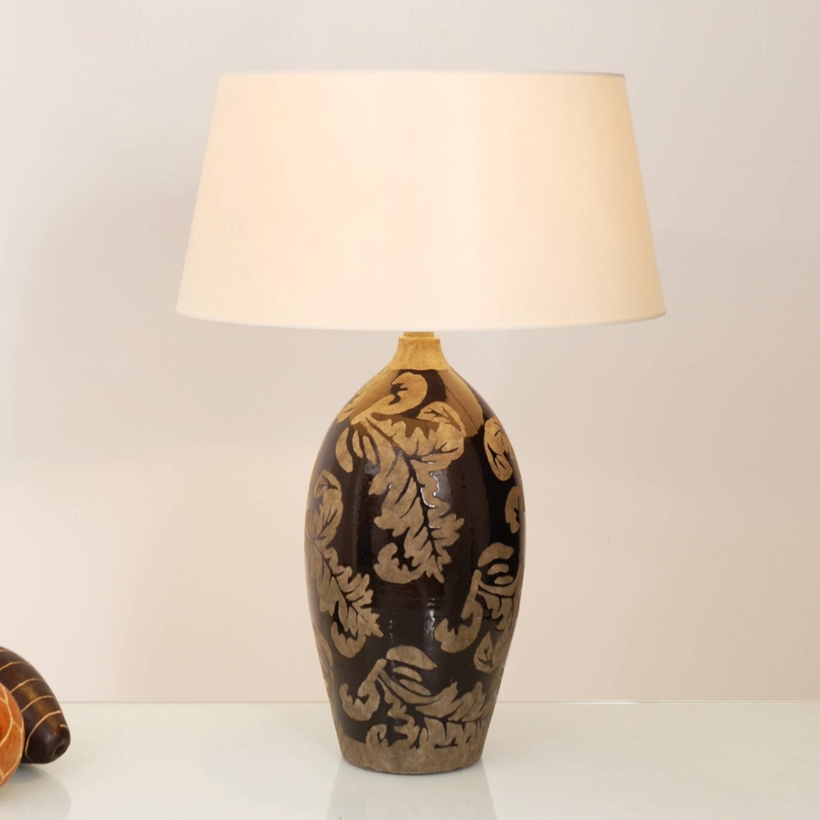 Holländer Lampe à poser Toulouse ronde, hauteur 65 cm, noire