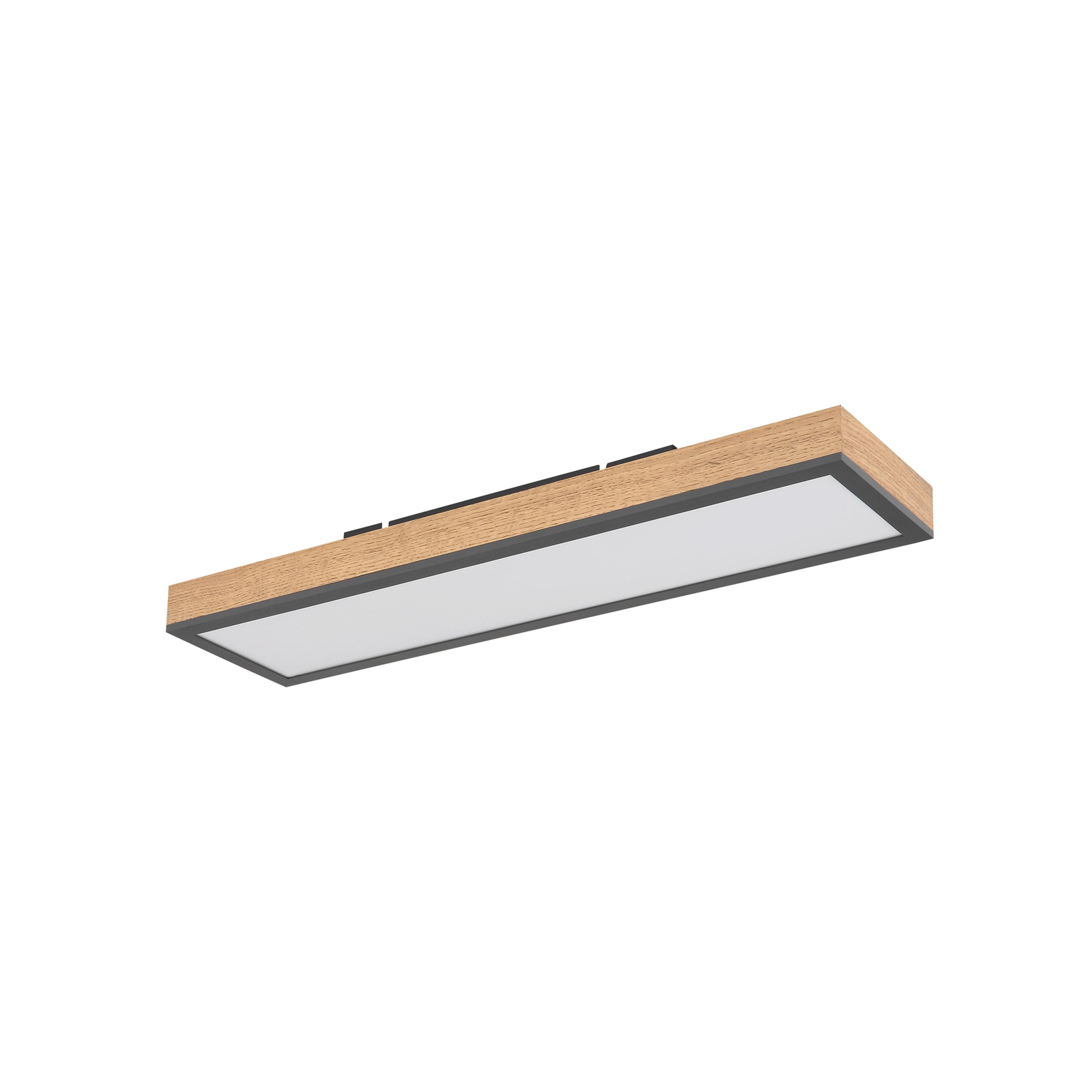 Plafonnier LED Doro, longueur 60 cm, chêne, bois