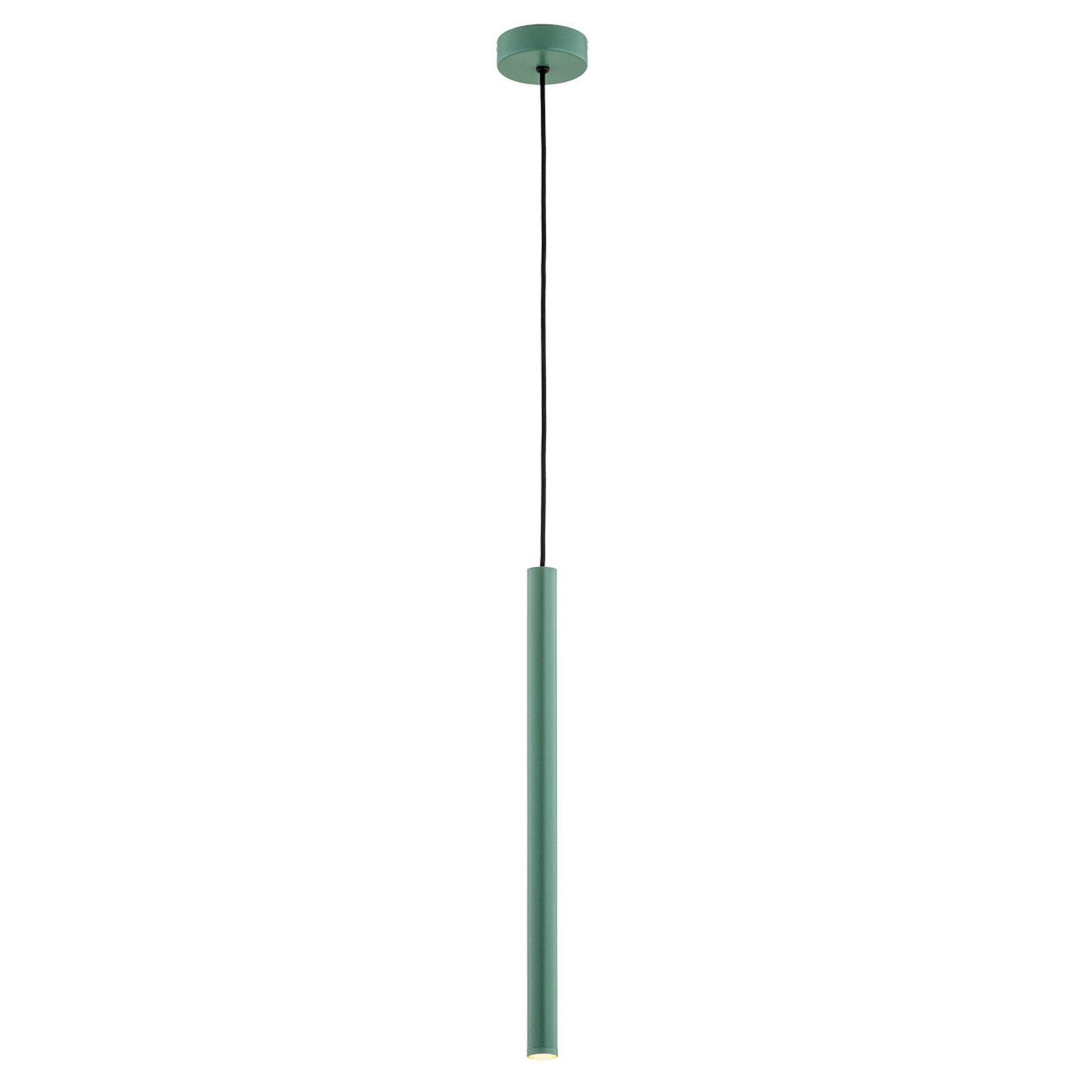 LED pendant light Rulo, green, steel, 3000 K