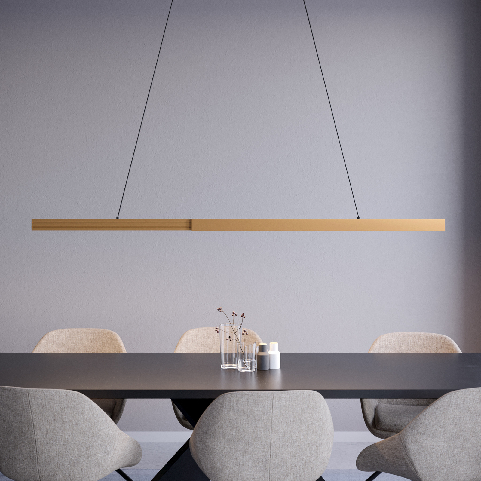 Stars of Light LED-Hängelampe Montebuono, gold, 180 cm, dim.