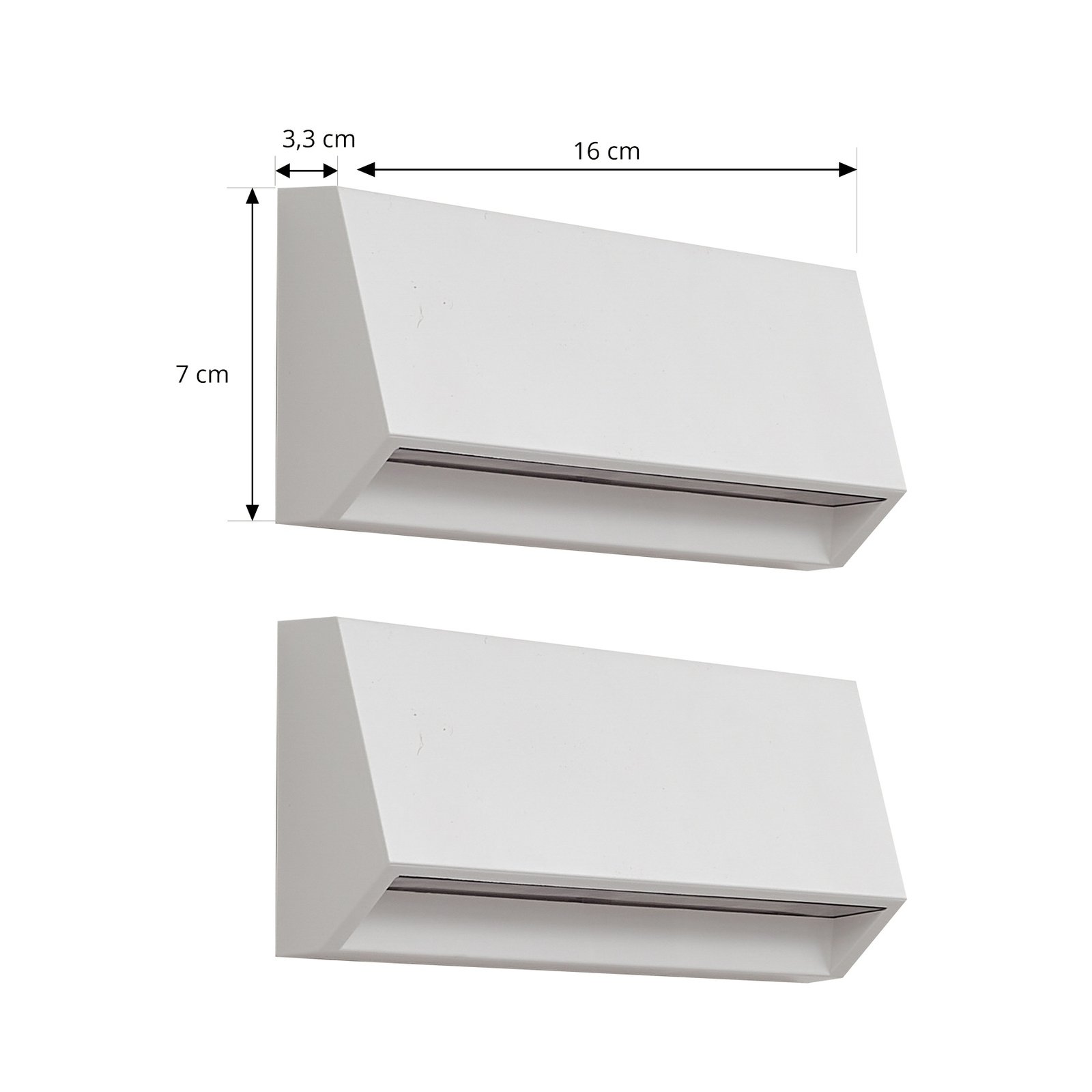 Lindby LED outdoor wall light Appeso, length 22 cm, set of 2