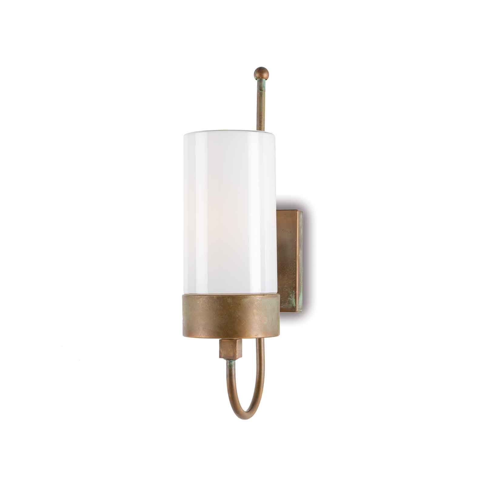 Silindar 3356 vanjska zidna svjetiljka, starinski mesing/opal