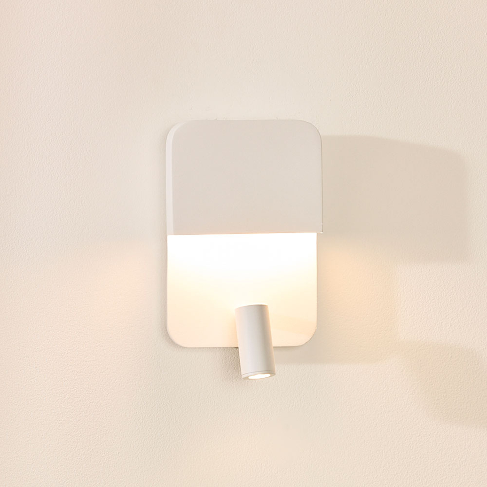 Boxer LED wall light with spotlight, white