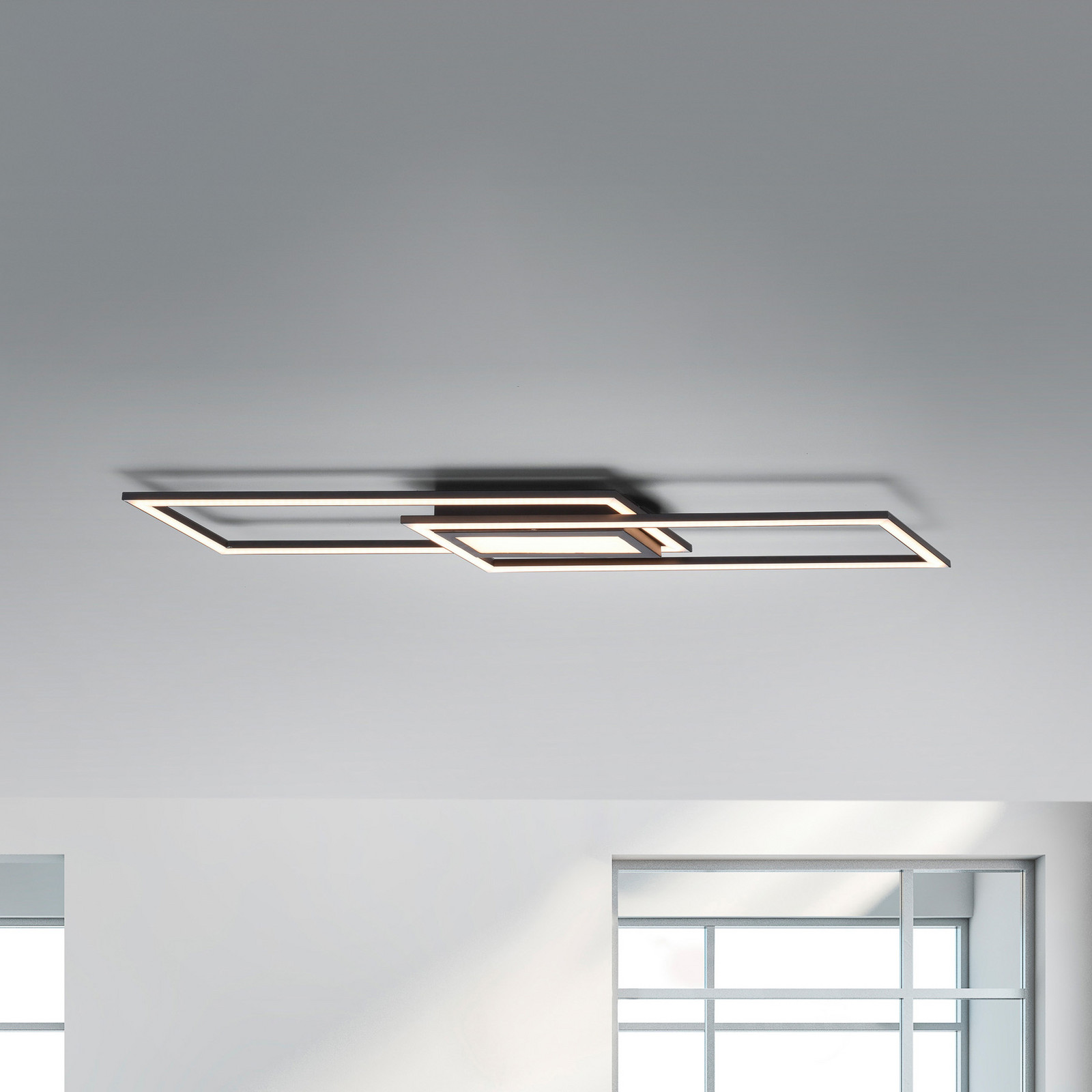 JUST LIGHT. Plafonieră LED Asmin CCT negru 100x17.9cm - Camera de zi / sufragerie - modern - Aluminiu