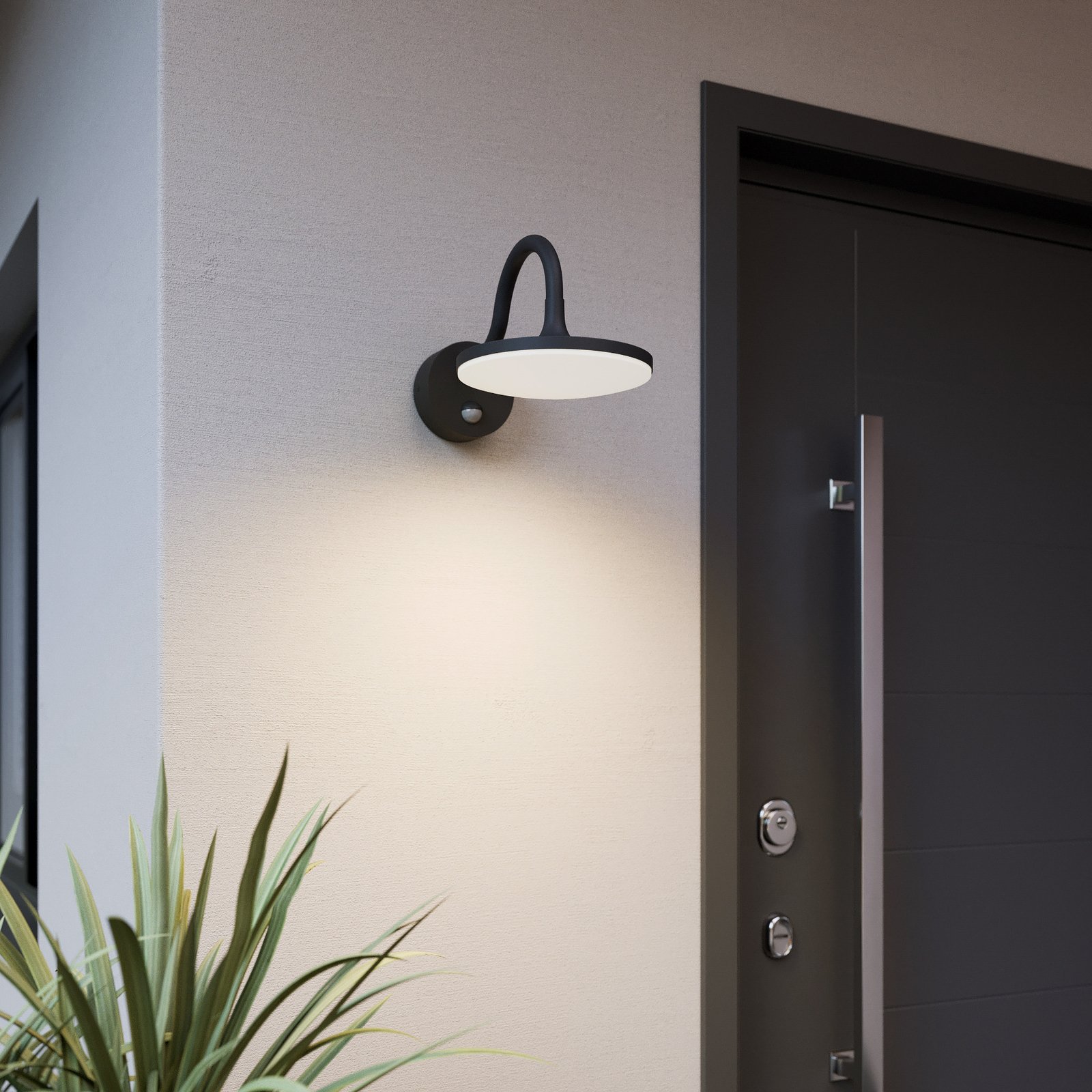 Fineria Applique Murale d'Extérieur w/Sensor Dark Grey - Arcchio