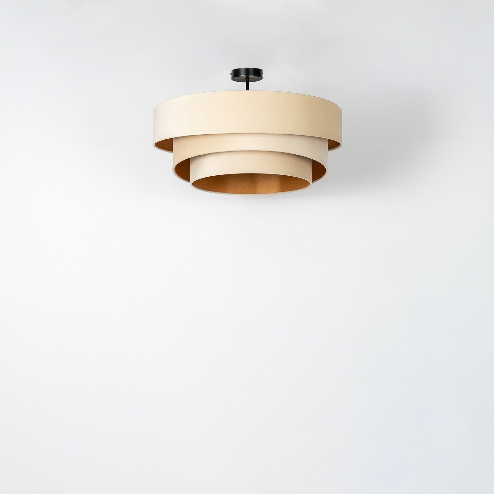 Lindby Deckenlampe Jusari, creme, Textil, Ø 56 cm, E27