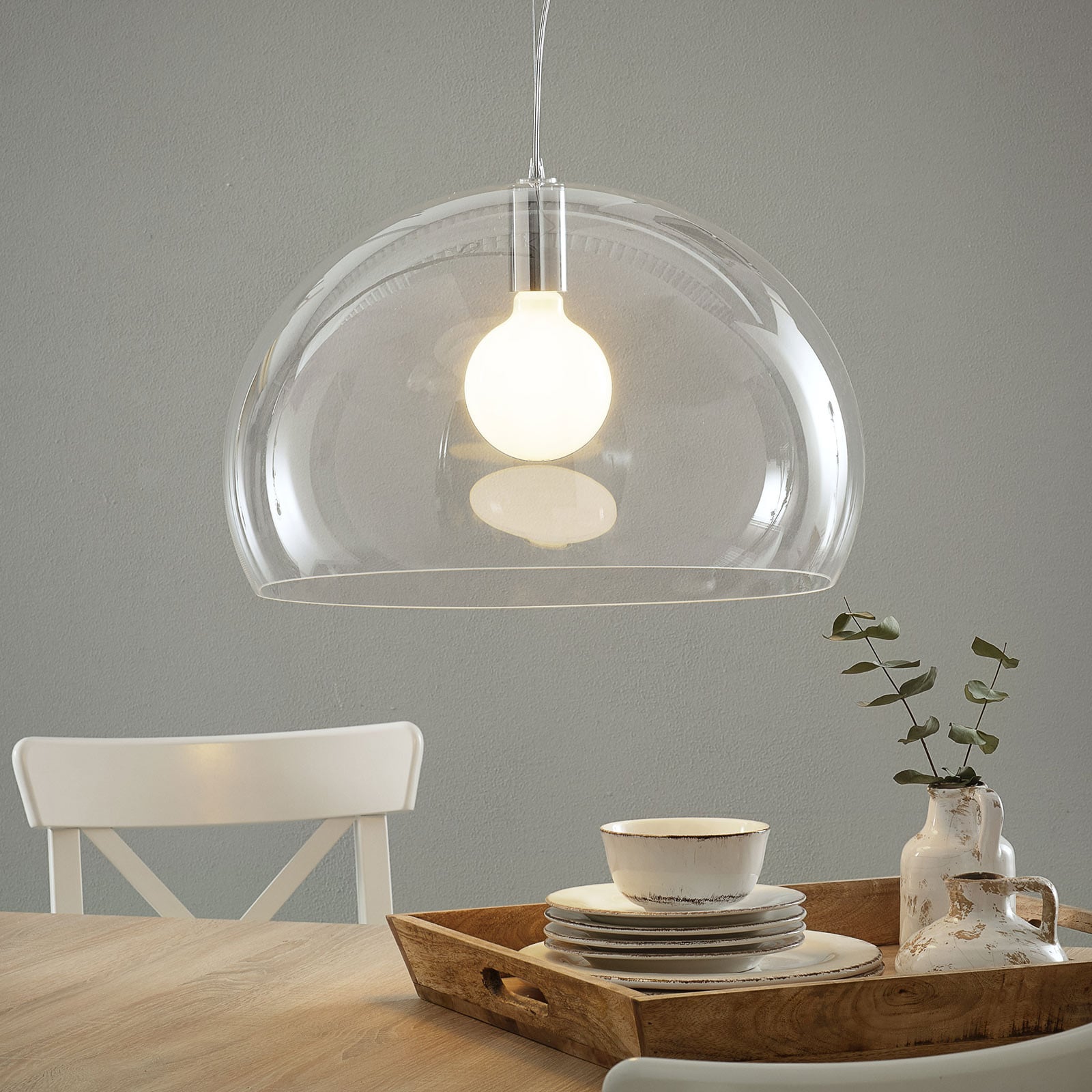 Kartell FL/Y lampă suspendată LED transparent - Camera de zi / sufragerie - design - Plastic