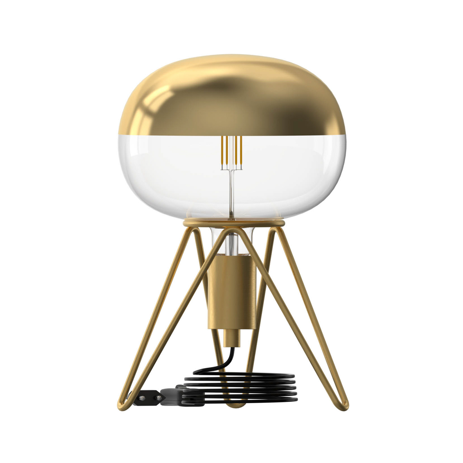 Calex Tripod stolová lampa, zlatá