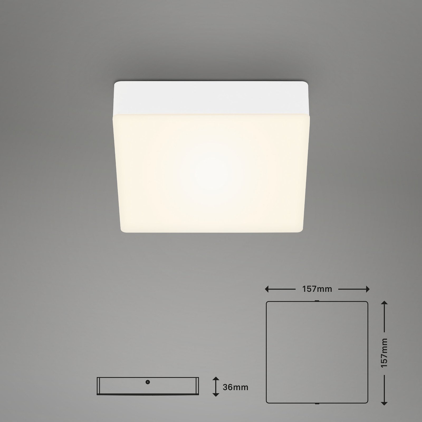 Flame LED ceiling light, 15.7 x 15.7 cm, white